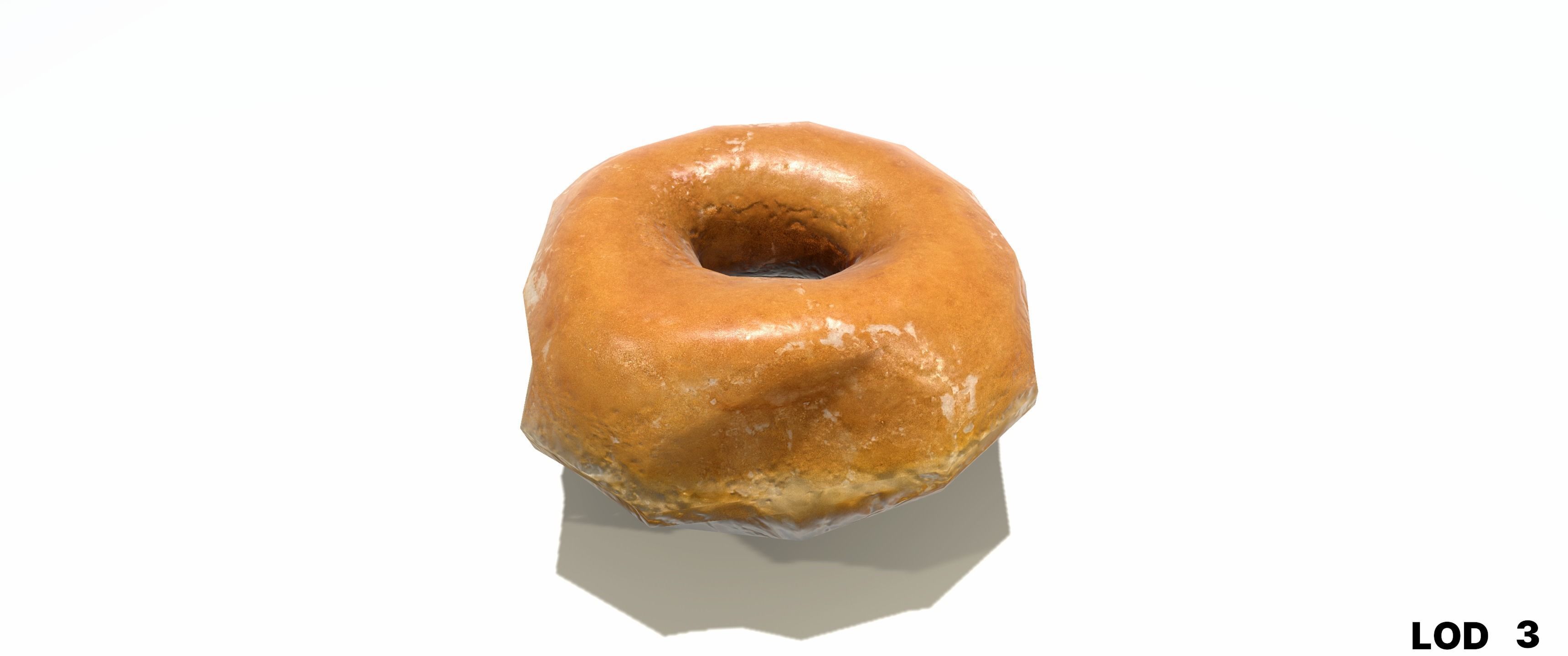 8k Another Glazed Doughnut - 5 Levels of Detail Low-poly 3D model_48