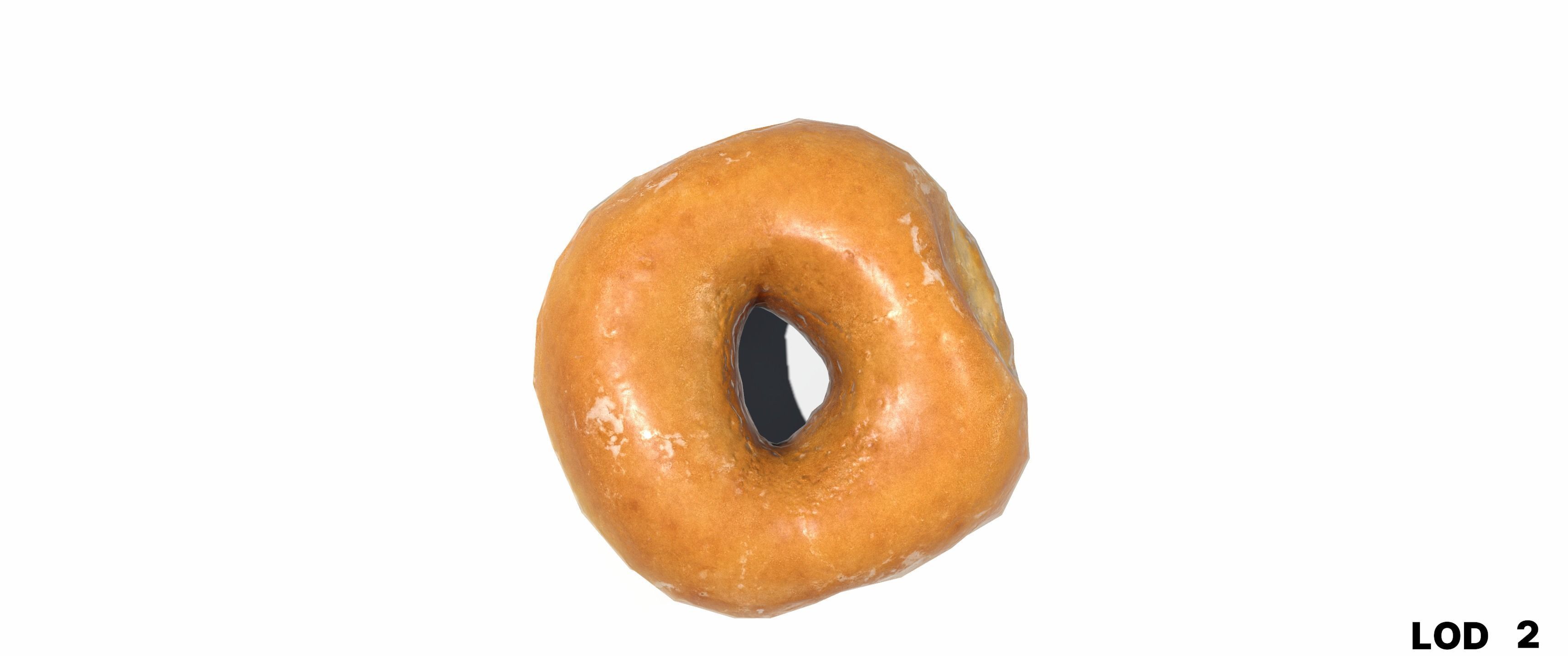 8k Another Glazed Doughnut - 5 Levels of Detail Low-poly 3D model_40