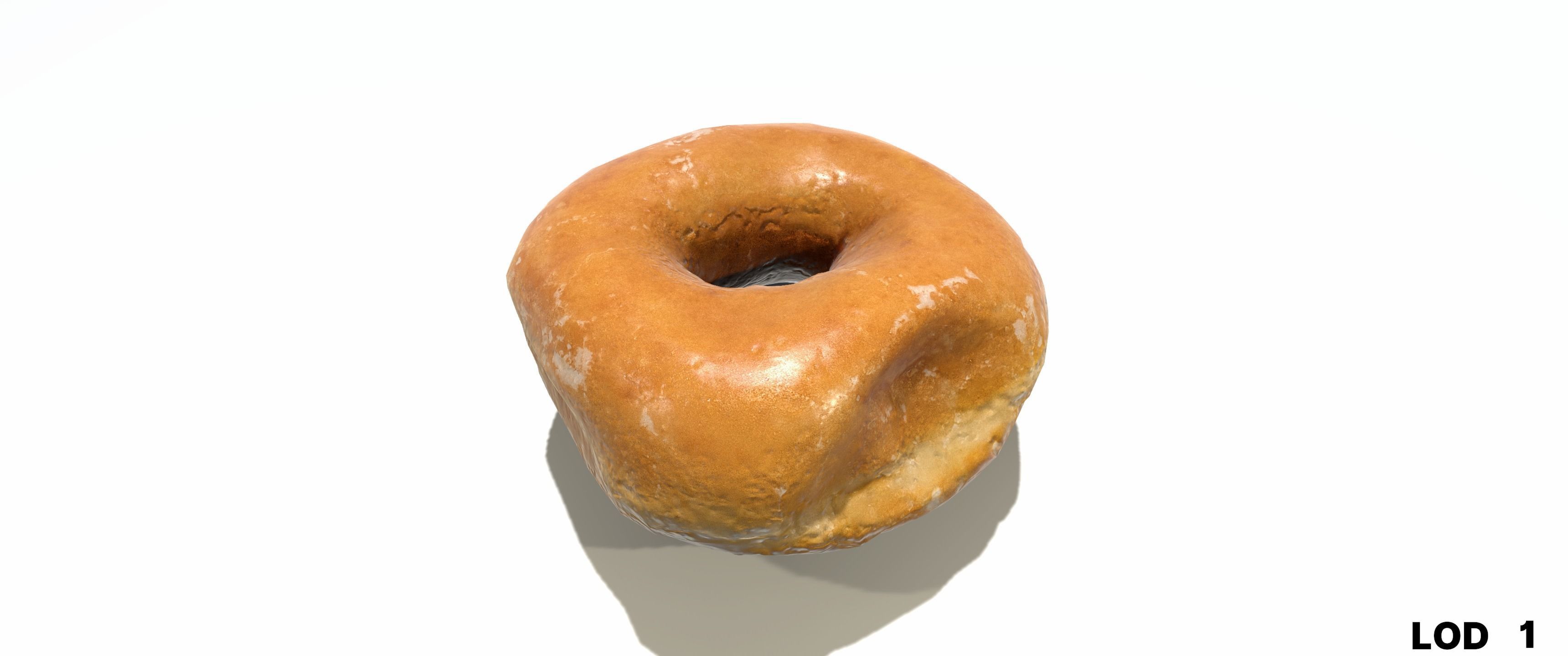 8k Another Glazed Doughnut - 5 Levels of Detail Low-poly 3D model_30