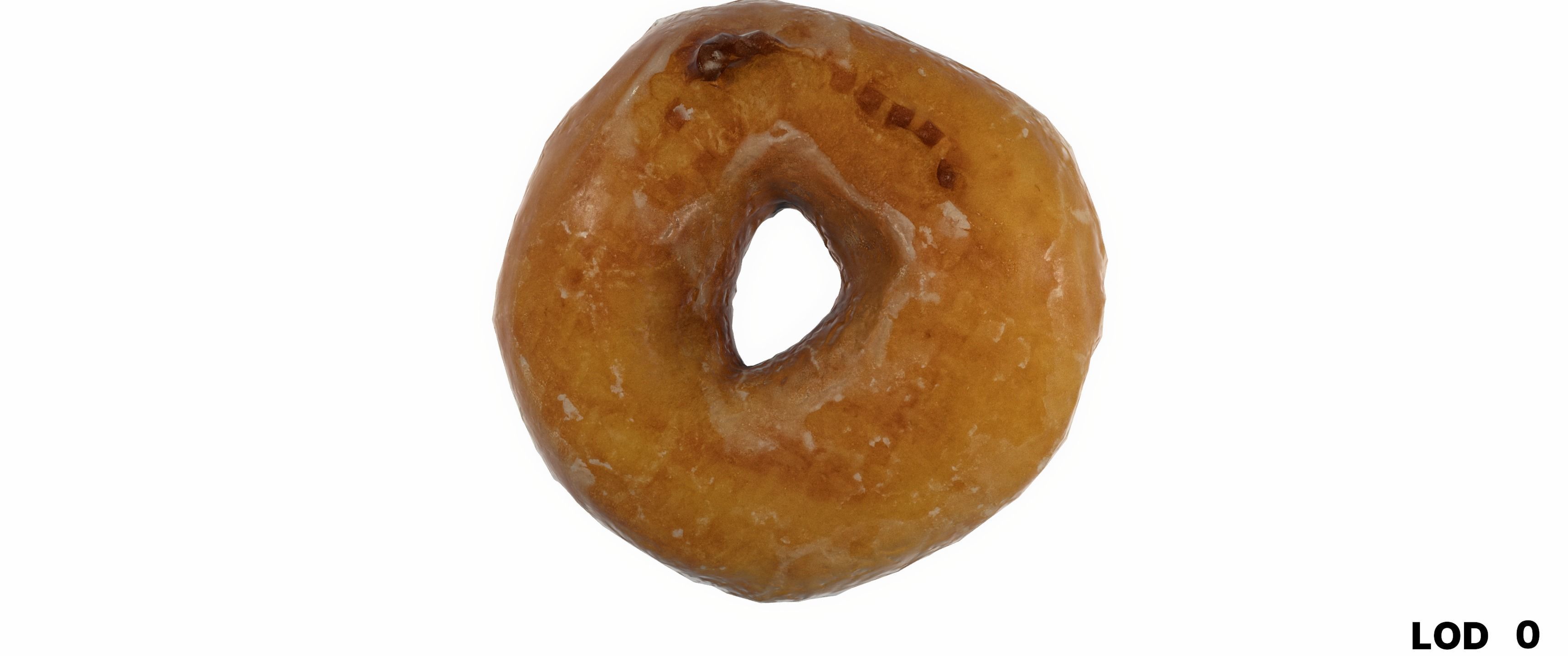 8k Another Glazed Doughnut - 5 Levels of Detail Low-poly 3D model_23