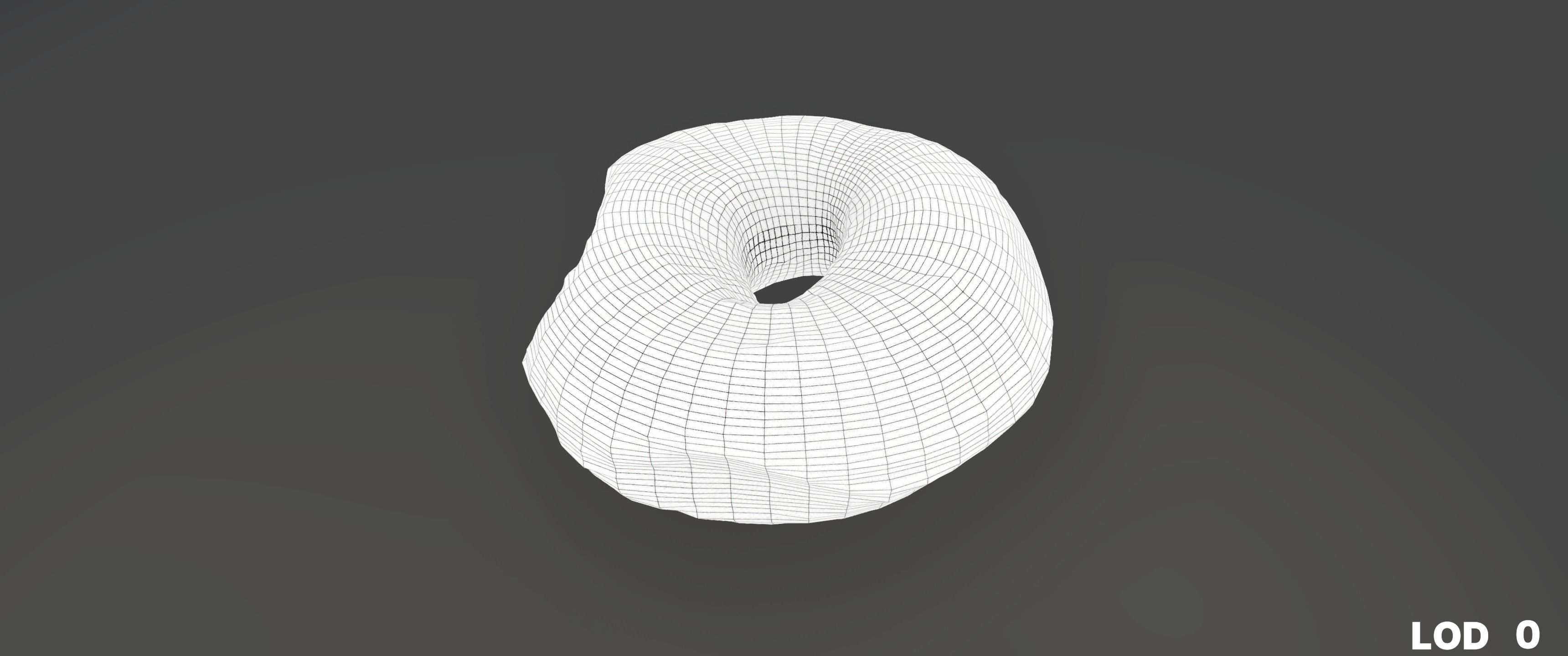 8k Another Glazed Doughnut - 5 Levels of Detail Low-poly 3D model_27