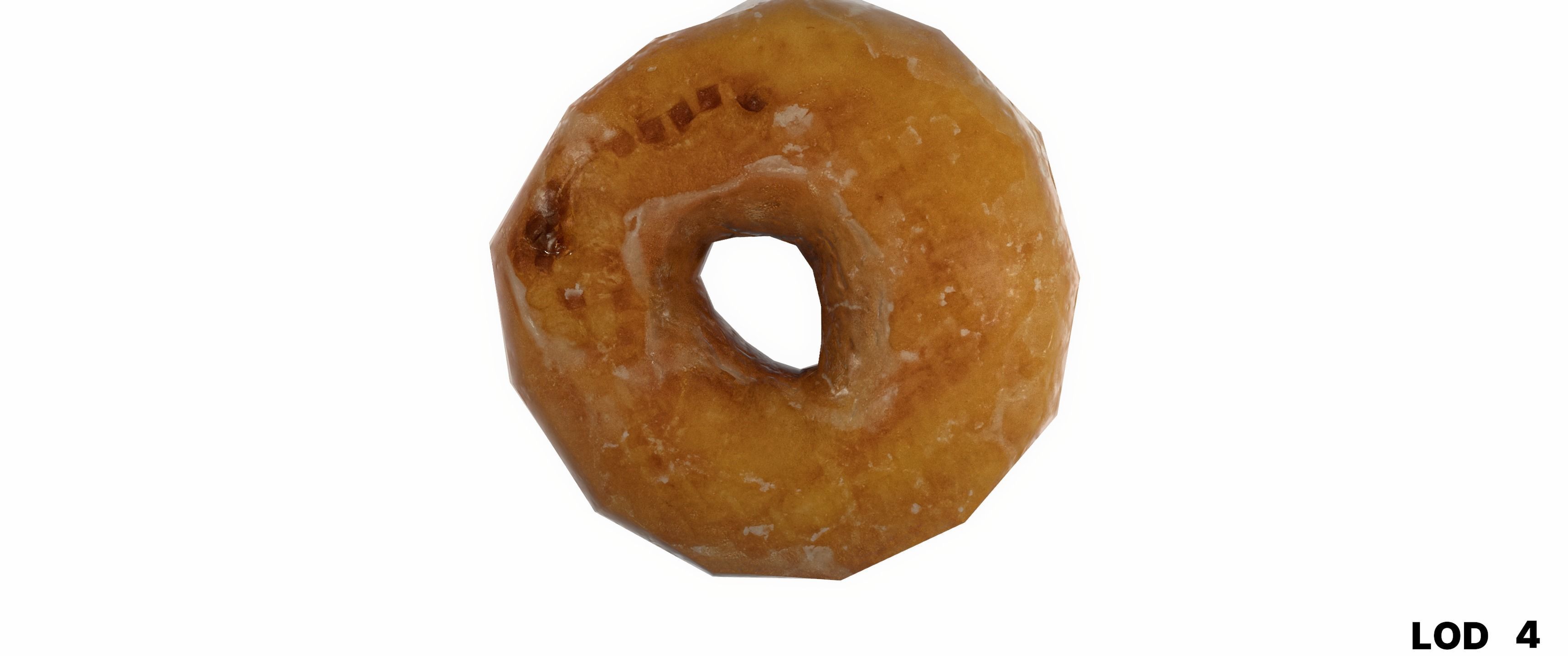 8k Another Glazed Doughnut - 5 Levels of Detail Low-poly 3D model_59