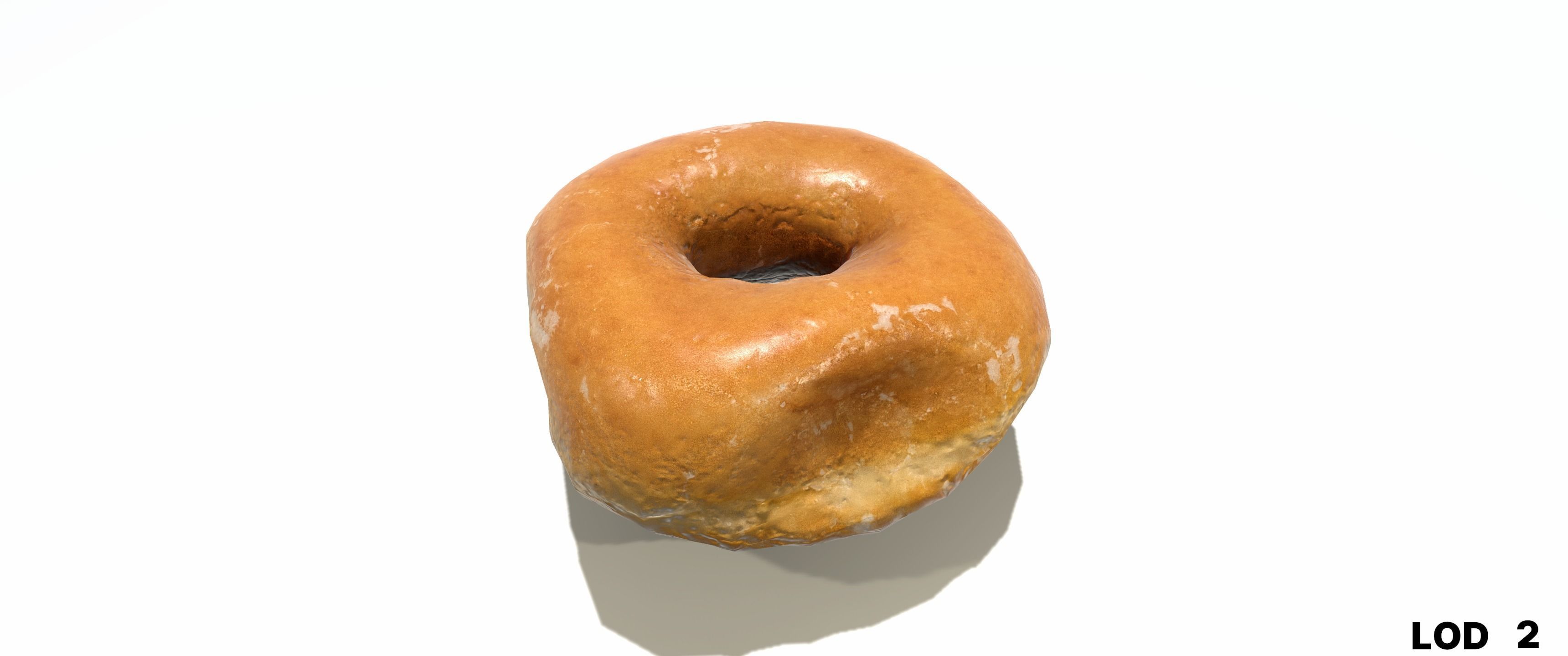 8k Another Glazed Doughnut - 5 Levels of Detail Low-poly 3D model_39