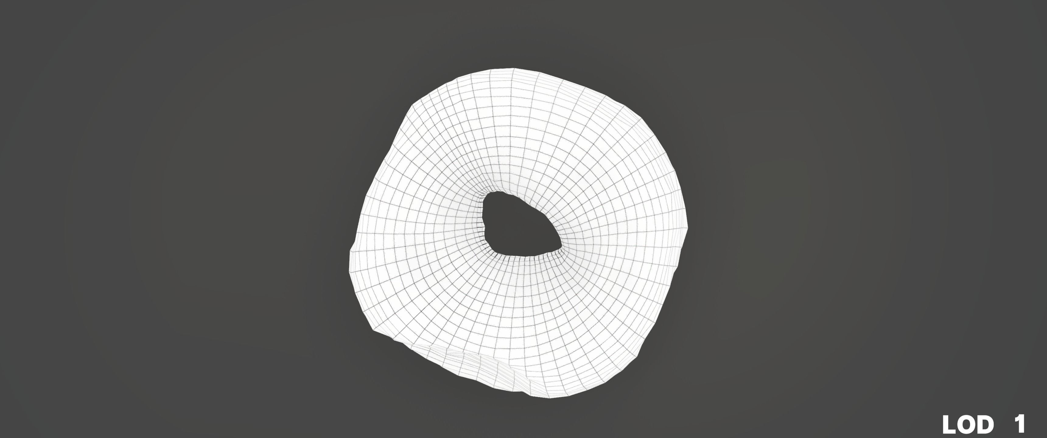 8k Another Glazed Doughnut - 5 Levels of Detail Low-poly 3D model_38