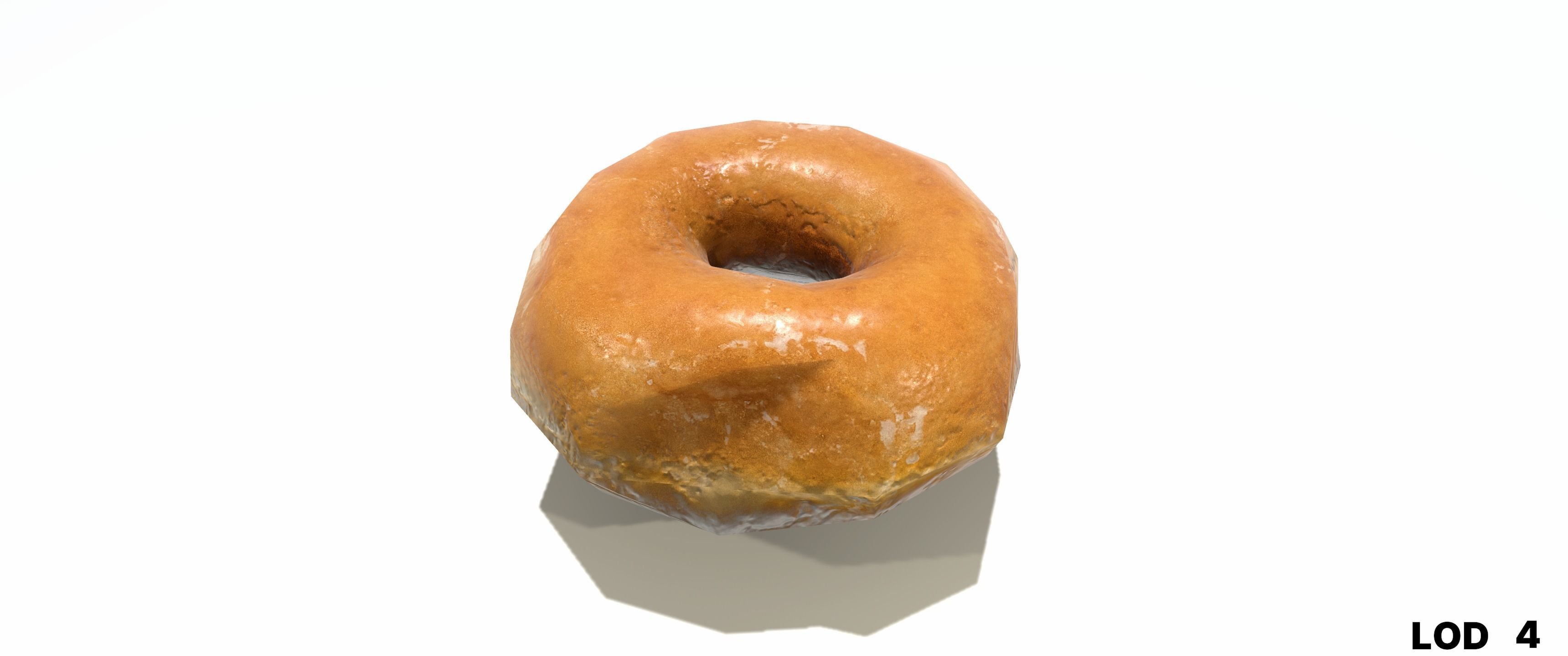 8k Another Glazed Doughnut - 5 Levels of Detail Low-poly 3D model_57