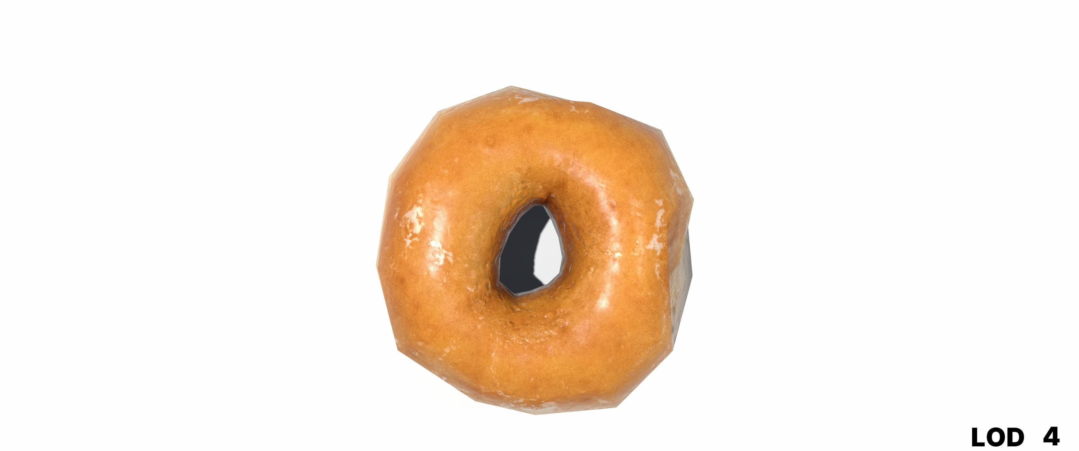 8k Another Glazed Doughnut - 5 Levels of Detail Low-poly 3D model_58