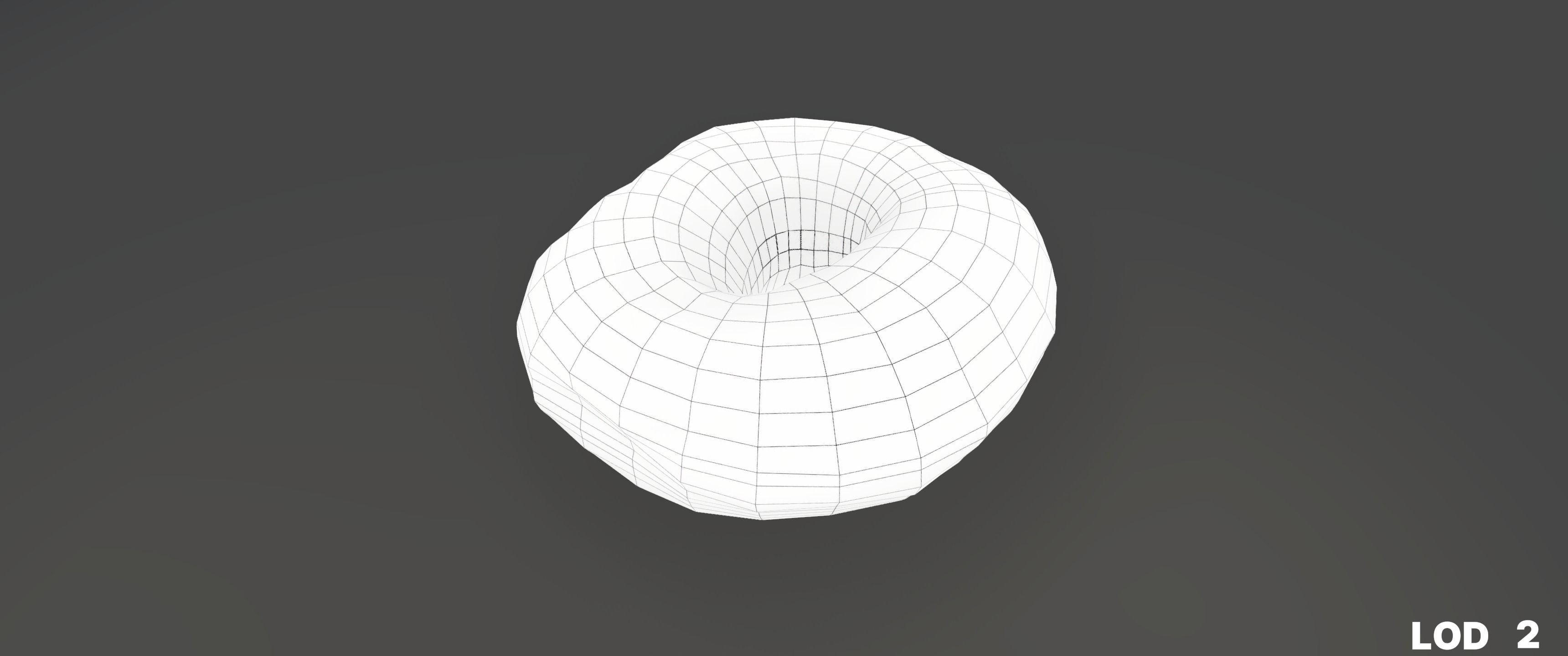 8k Another Glazed Doughnut - 5 Levels of Detail Low-poly 3D model_45