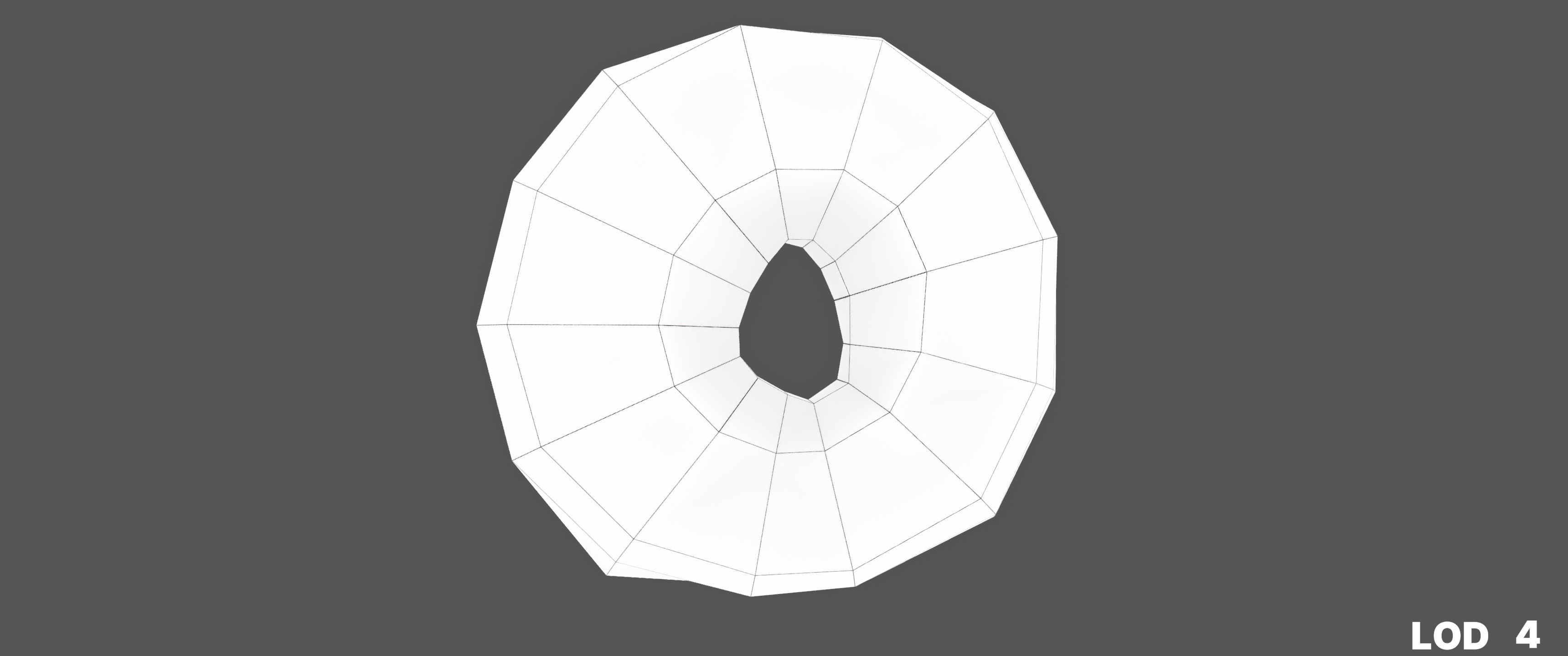 8k Another Glazed Doughnut - 5 Levels of Detail Low-poly 3D model_62