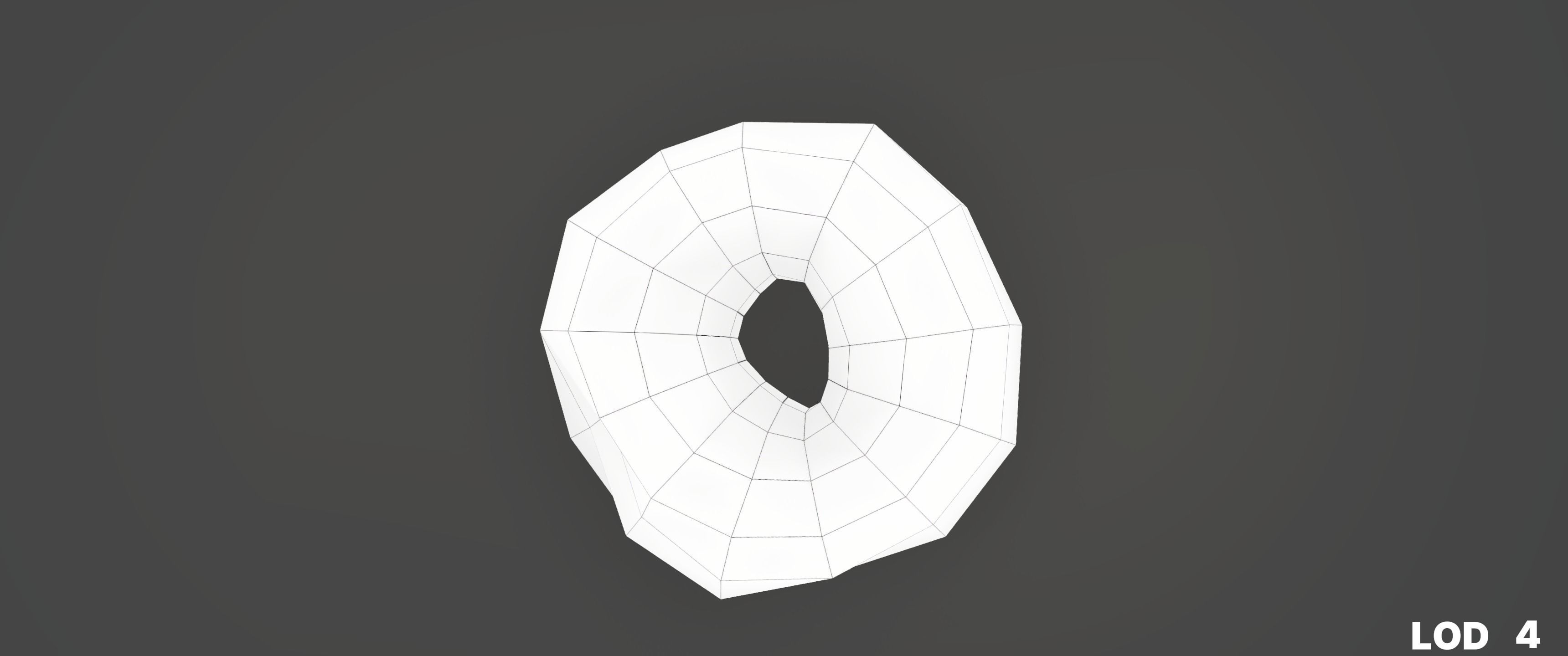 8k Another Glazed Doughnut - 5 Levels of Detail Low-poly 3D model_61