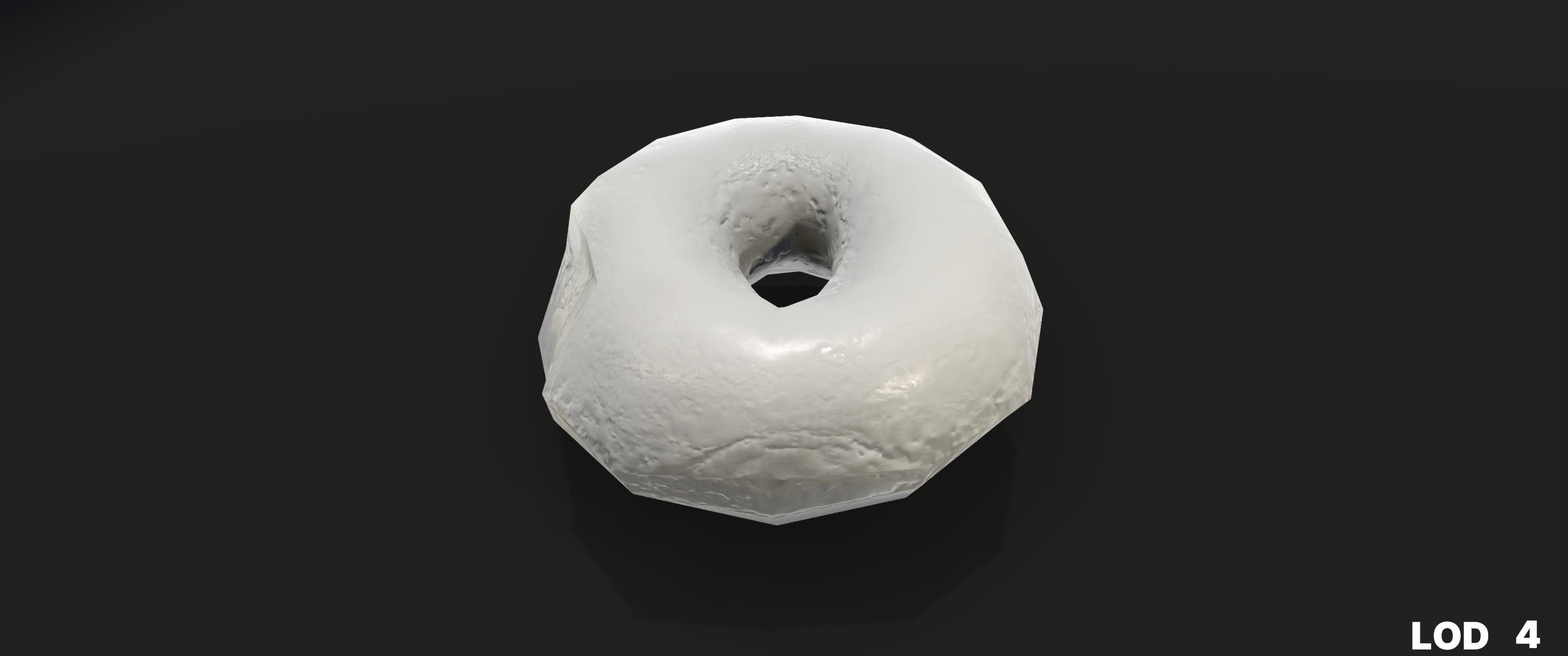 8k Another Glazed Doughnut - 5 Levels of Detail Low-poly 3D model_12