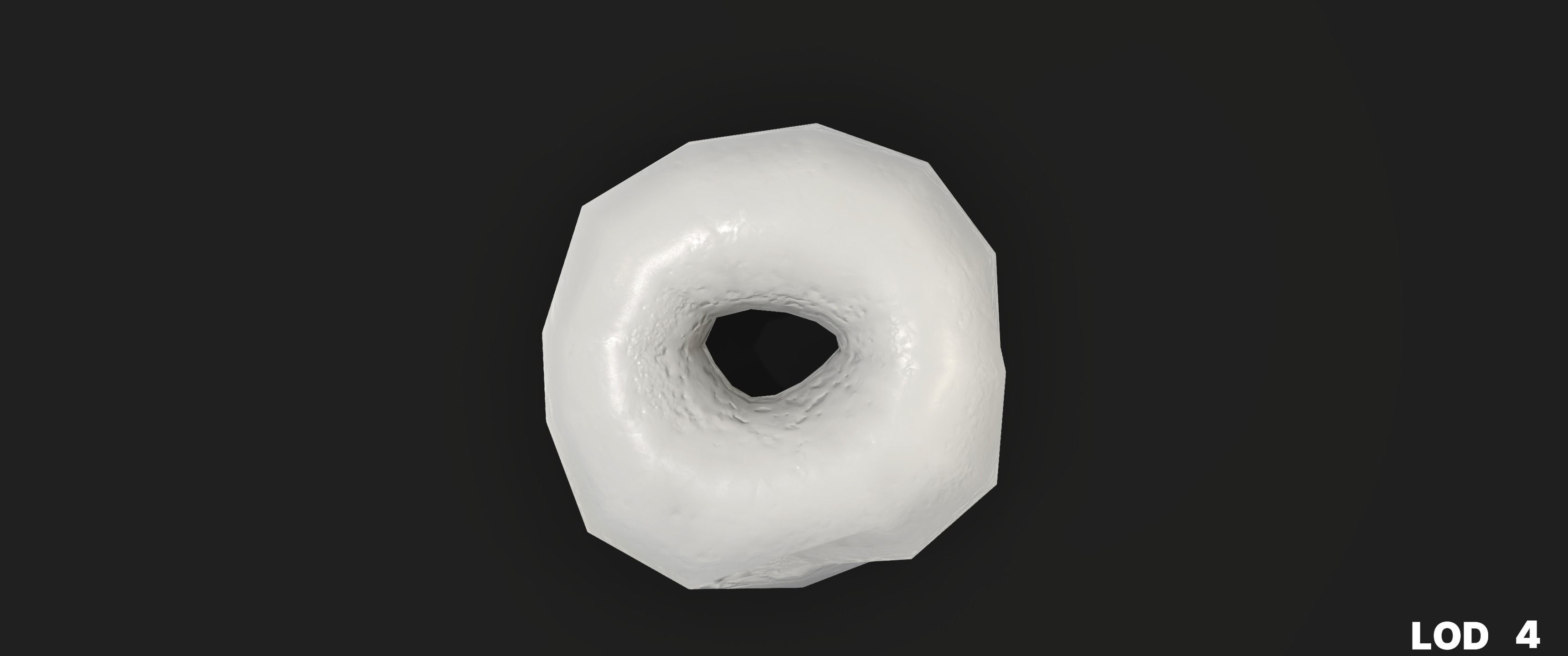 8k Another Glazed Doughnut - 5 Levels of Detail Low-poly 3D model_13