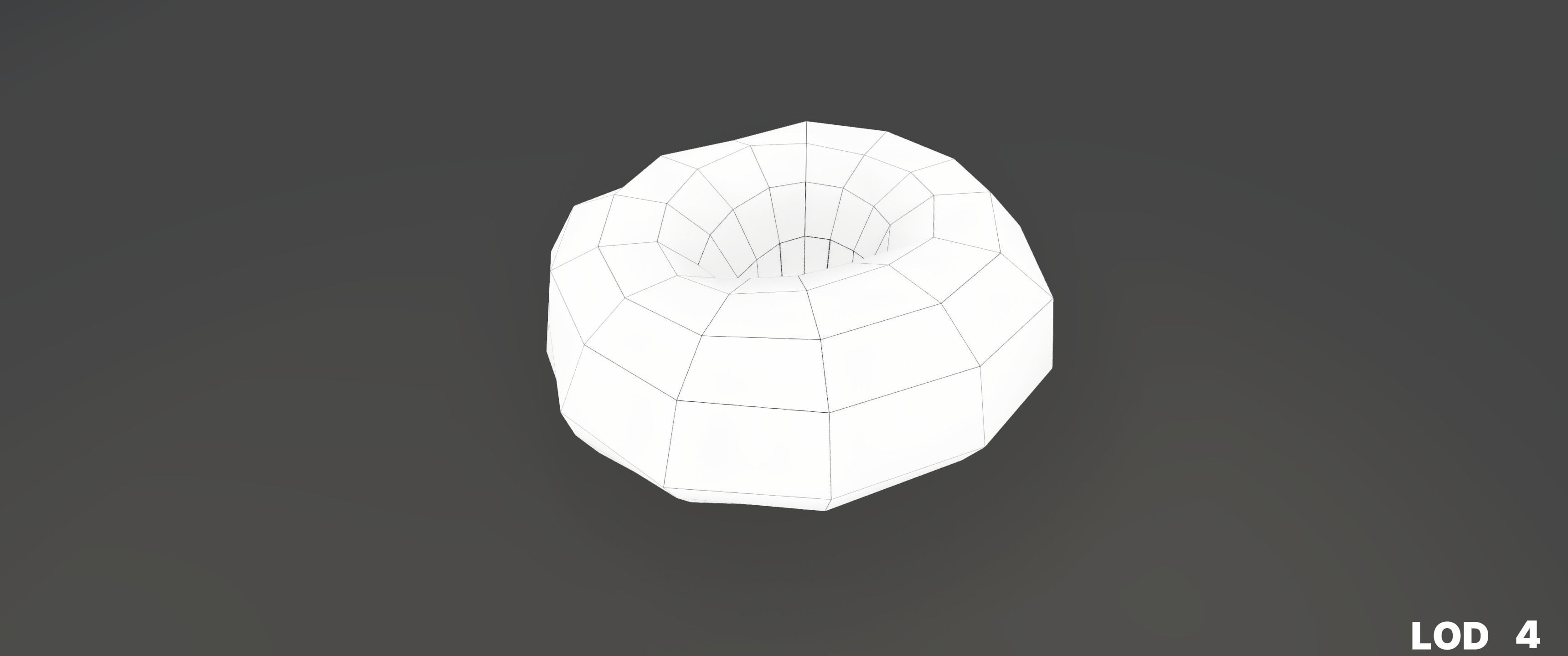8k Another Glazed Doughnut - 5 Levels of Detail Low-poly 3D model_60