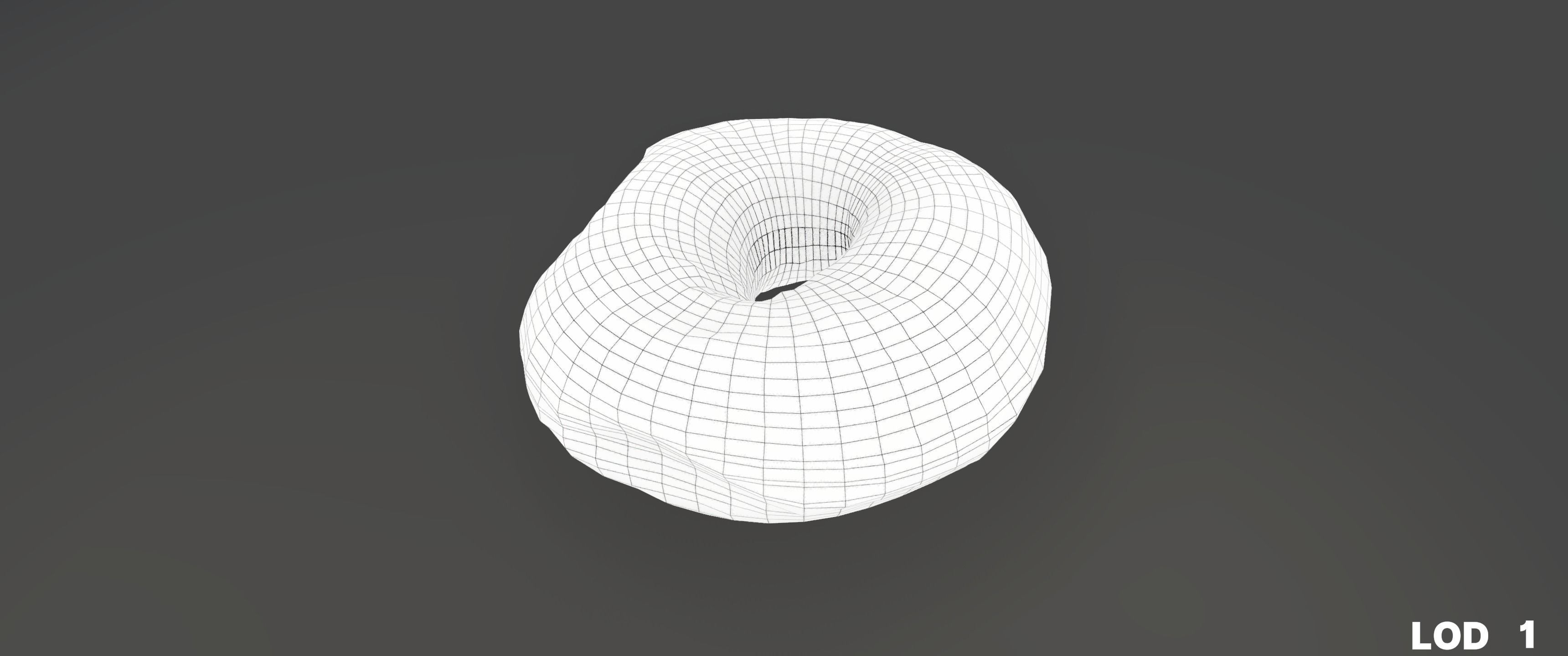 8k Another Glazed Doughnut - 5 Levels of Detail Low-poly 3D model_36