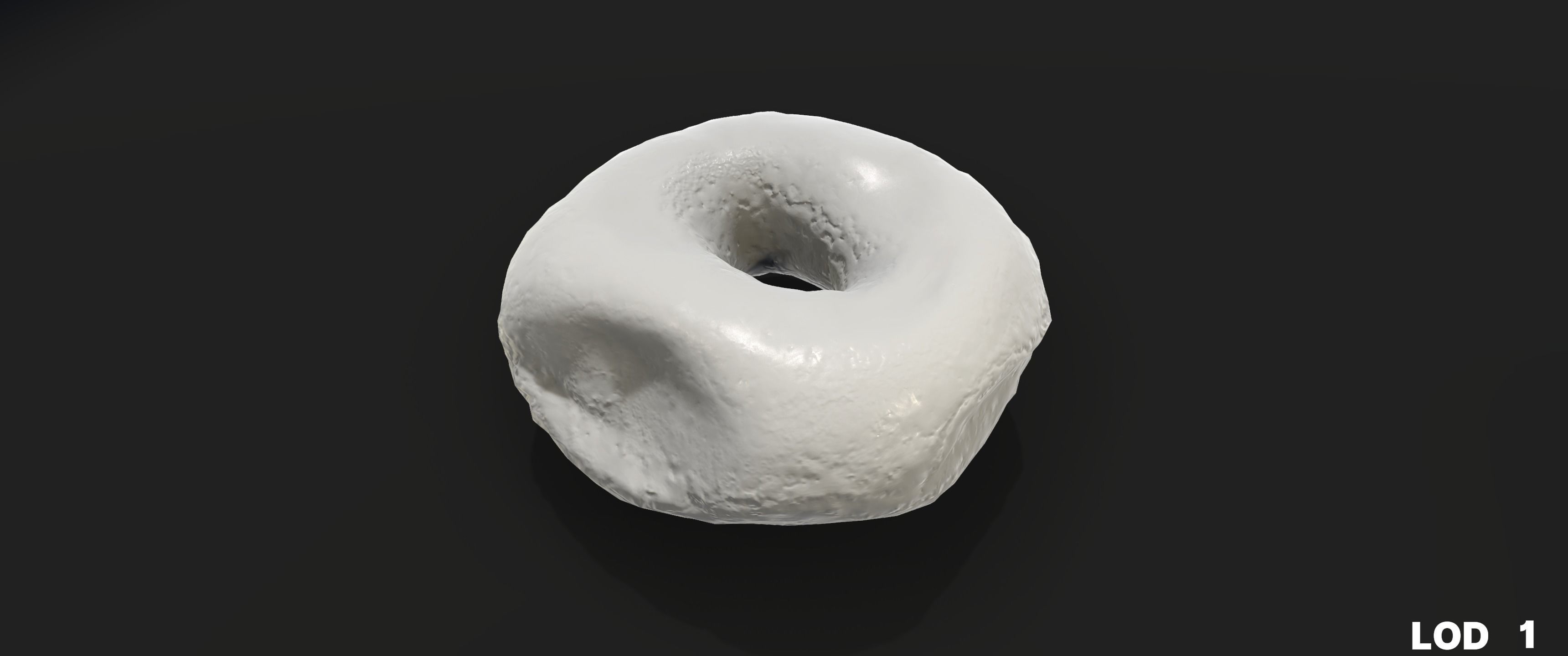8k Another Glazed Doughnut - 5 Levels of Detail Low-poly 3D model_33