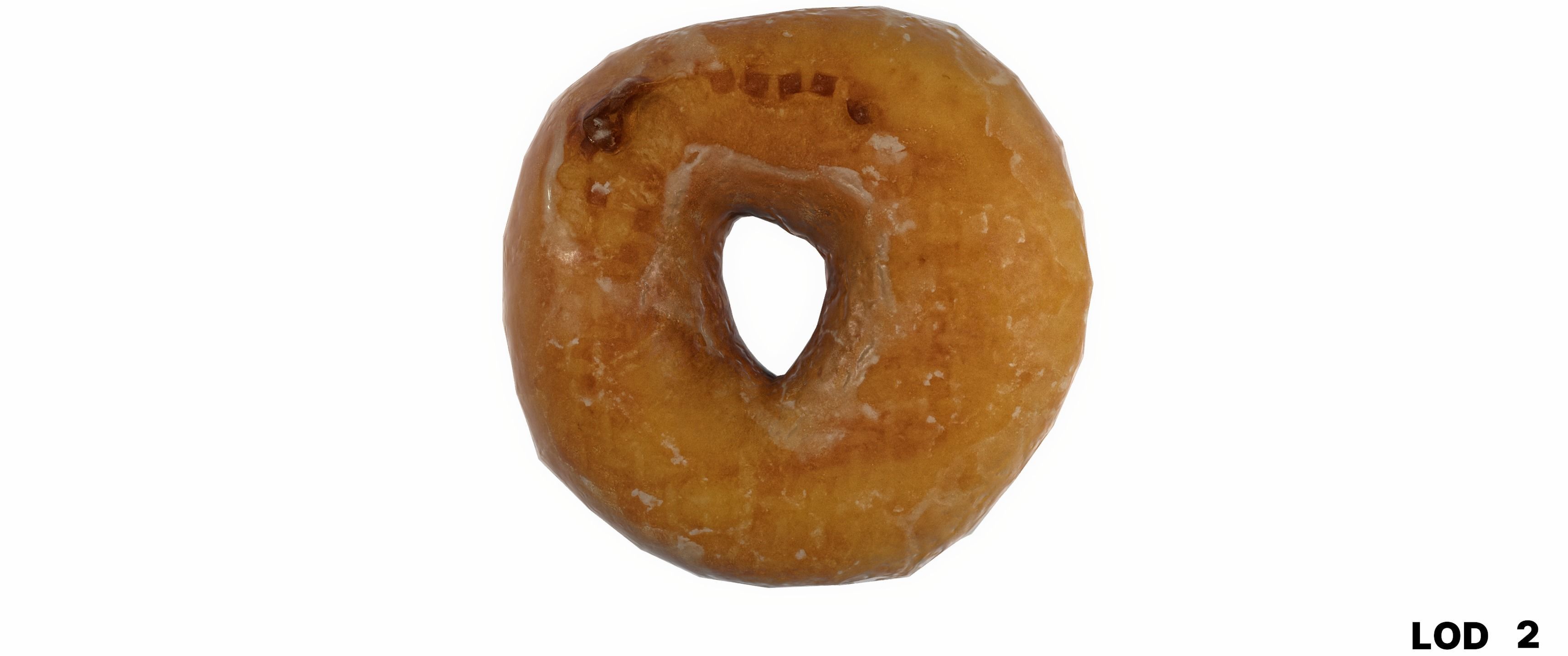 8k Another Glazed Doughnut - 5 Levels of Detail Low-poly 3D model_41