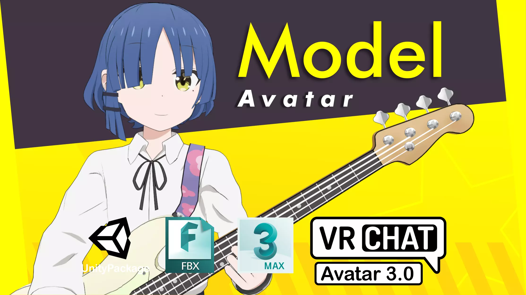 Ryo Yamada Bocchi the Rock VRChat Avatar 3D model_0