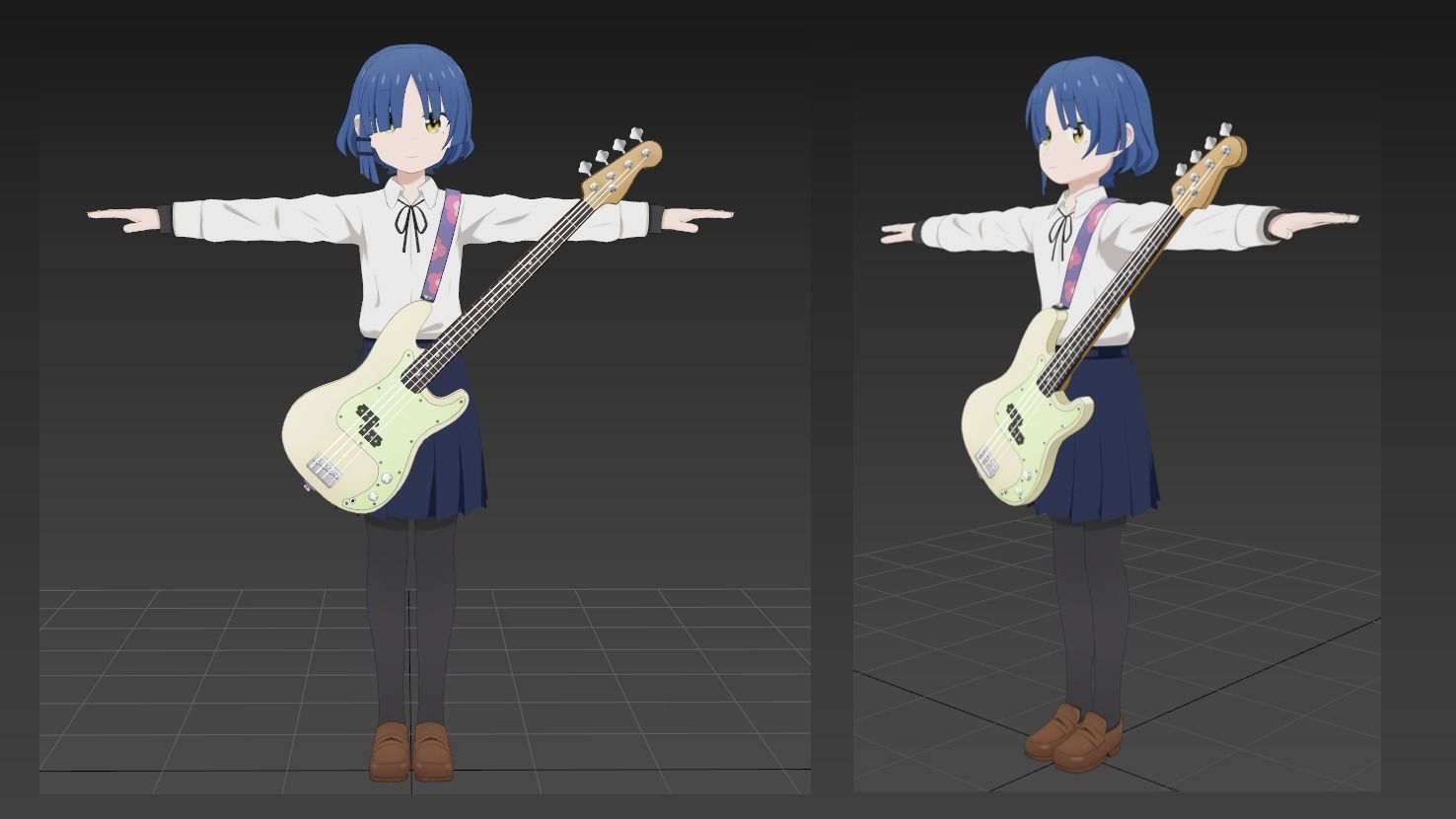 Ryo Yamada Bocchi the Rock VRChat Avatar 3D model_1