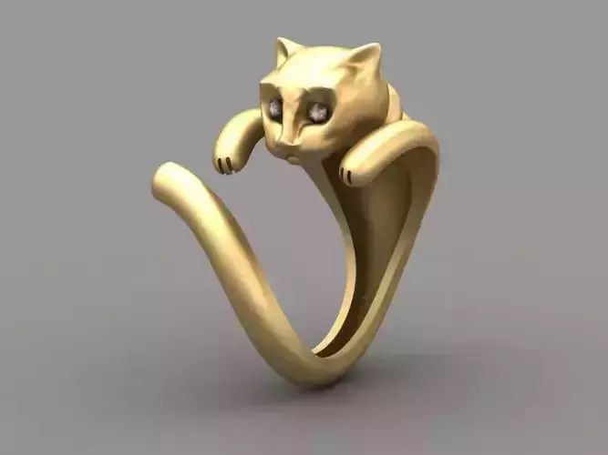 Cat Ring 3D Print Model 