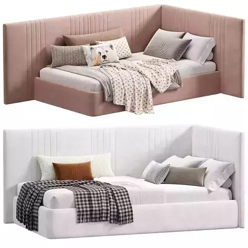 Ottoman Jane PM Pink Bed by velor 3D model