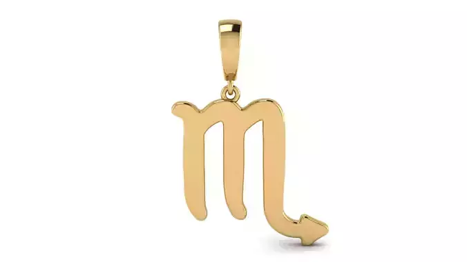 Zodiac Astrological Symbol Scorpio 15 mm Pendant