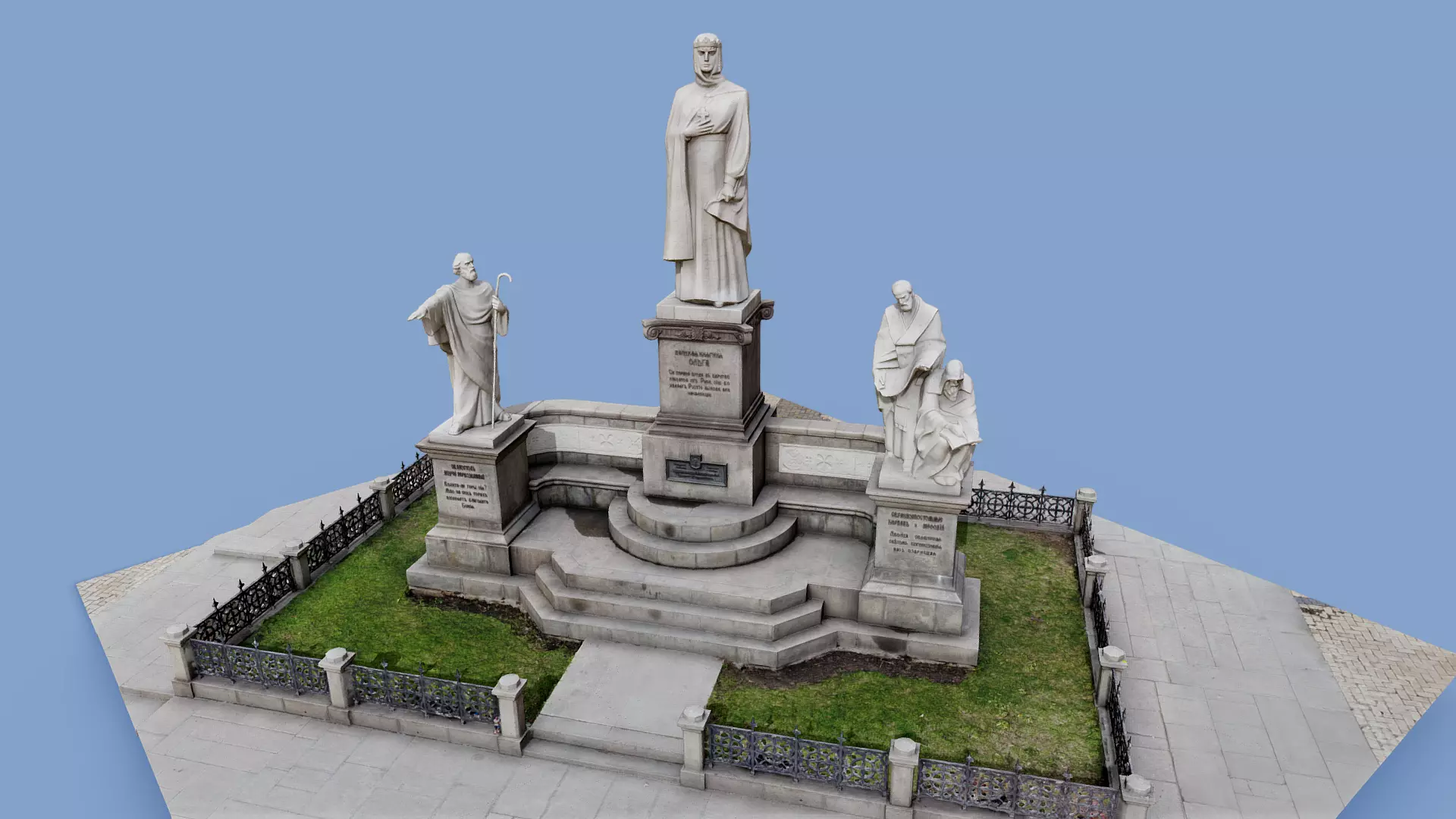 3D model - Monument to Princess Olga Kyiv Ukraine usdz gltf obj 3D model_0