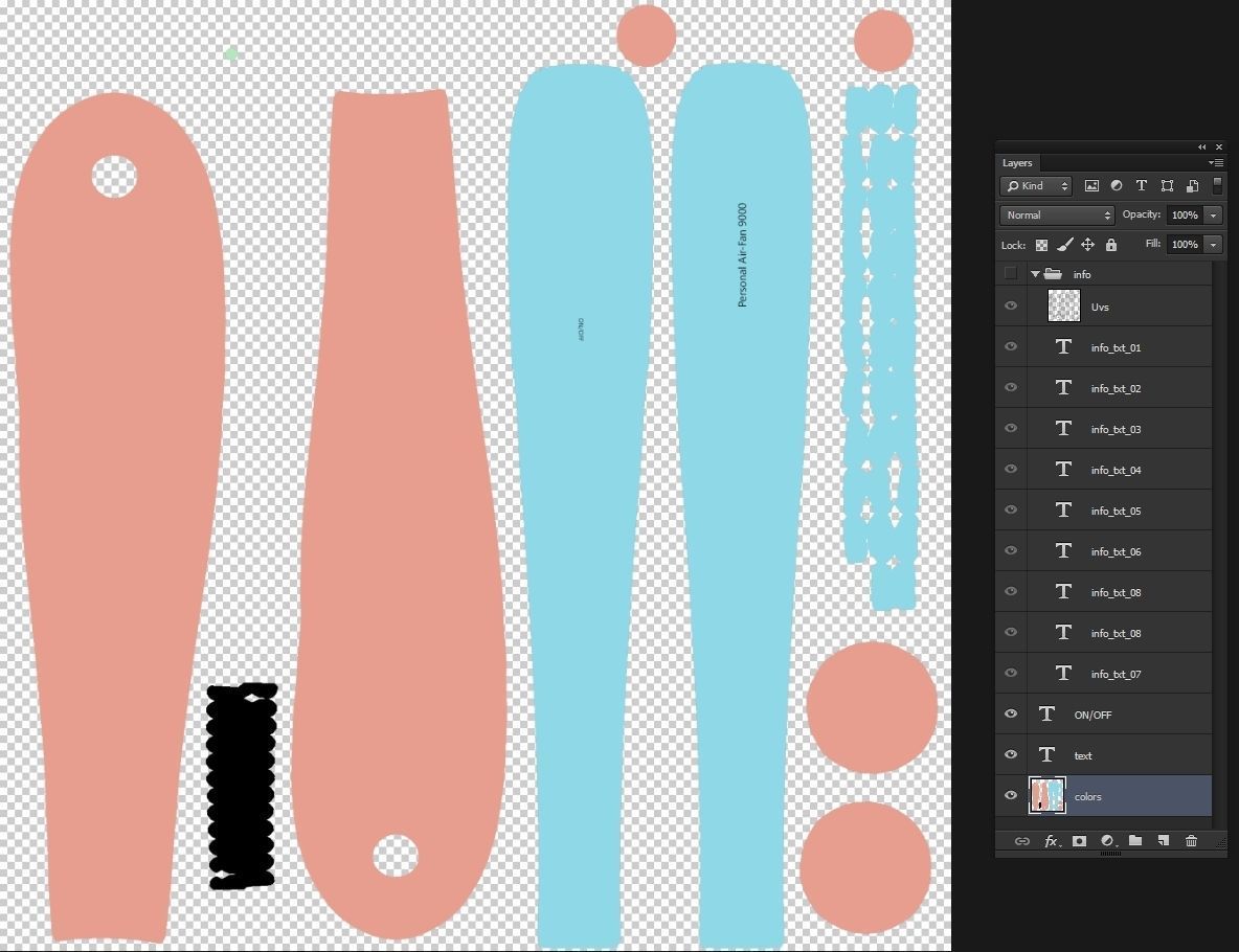 Personal Air Fan 3D model_9