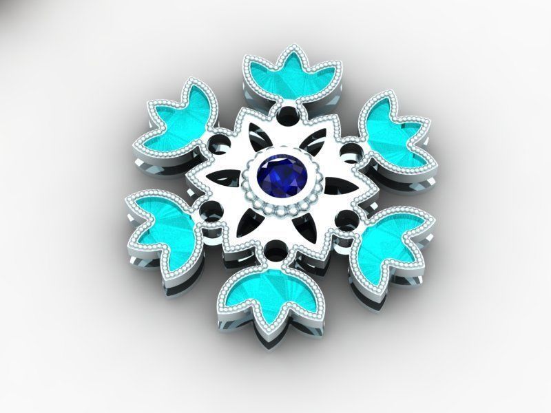 Enamel SnowFlake Double Layered Pendant 3D Model Print 3D print model_1