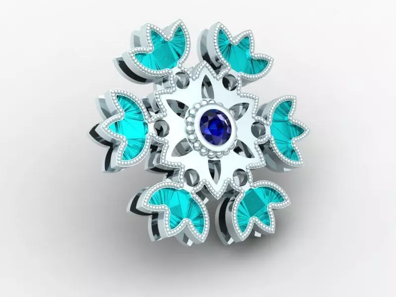 Enamel SnowFlake Double Layered Pendant 3D Model Print 3D print model_0