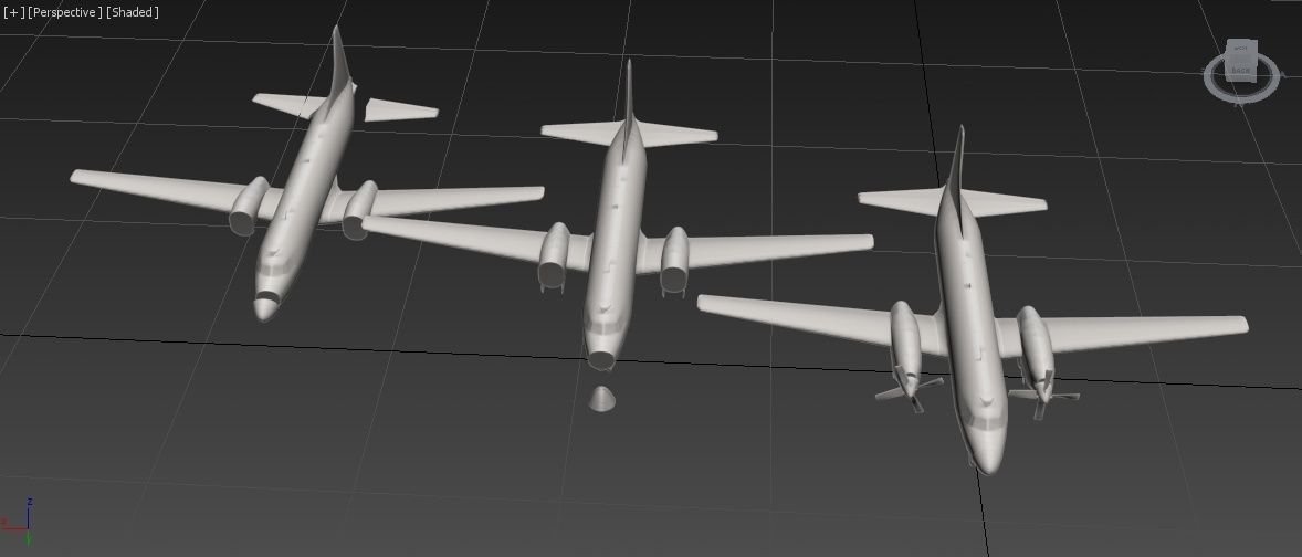 Convair 580 Propliner Low Poly Static Boneyard Model Low-poly 3D model_3