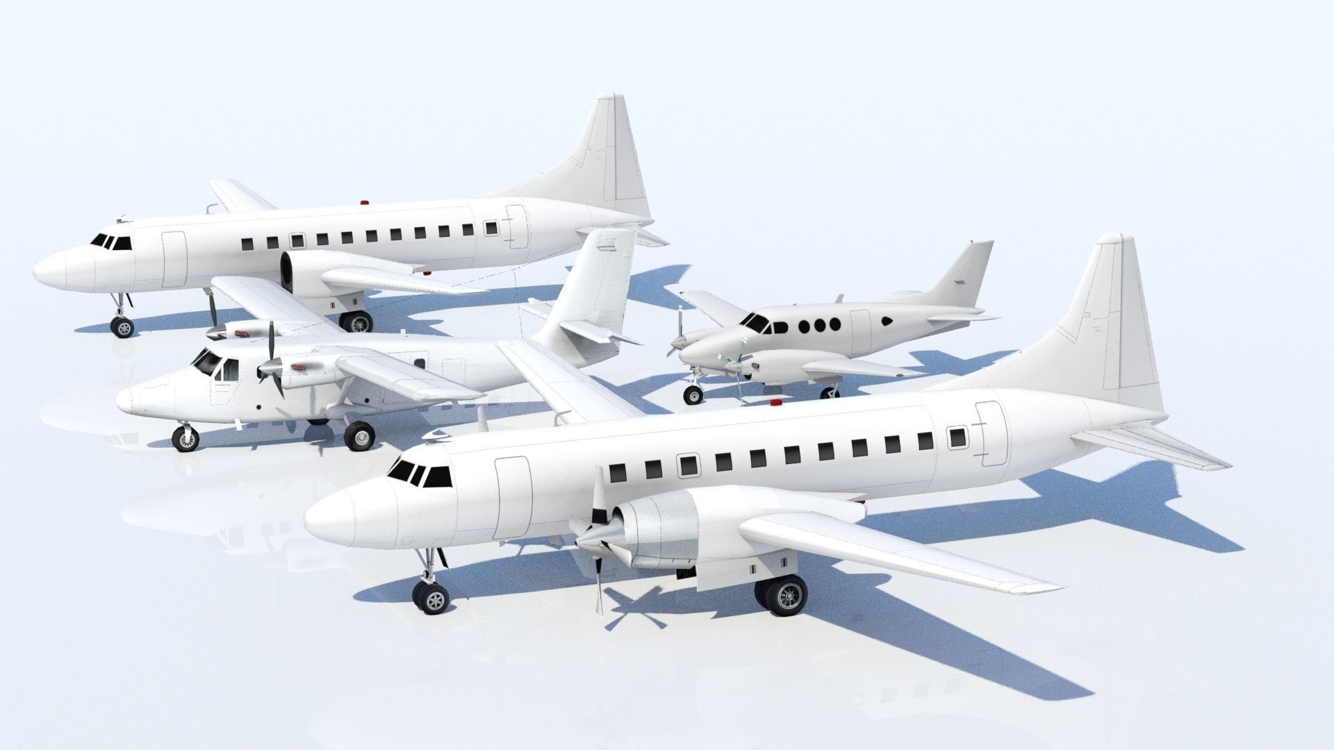Convair 580 Propliner Low Poly Static Boneyard Model Low-poly 3D model_5
