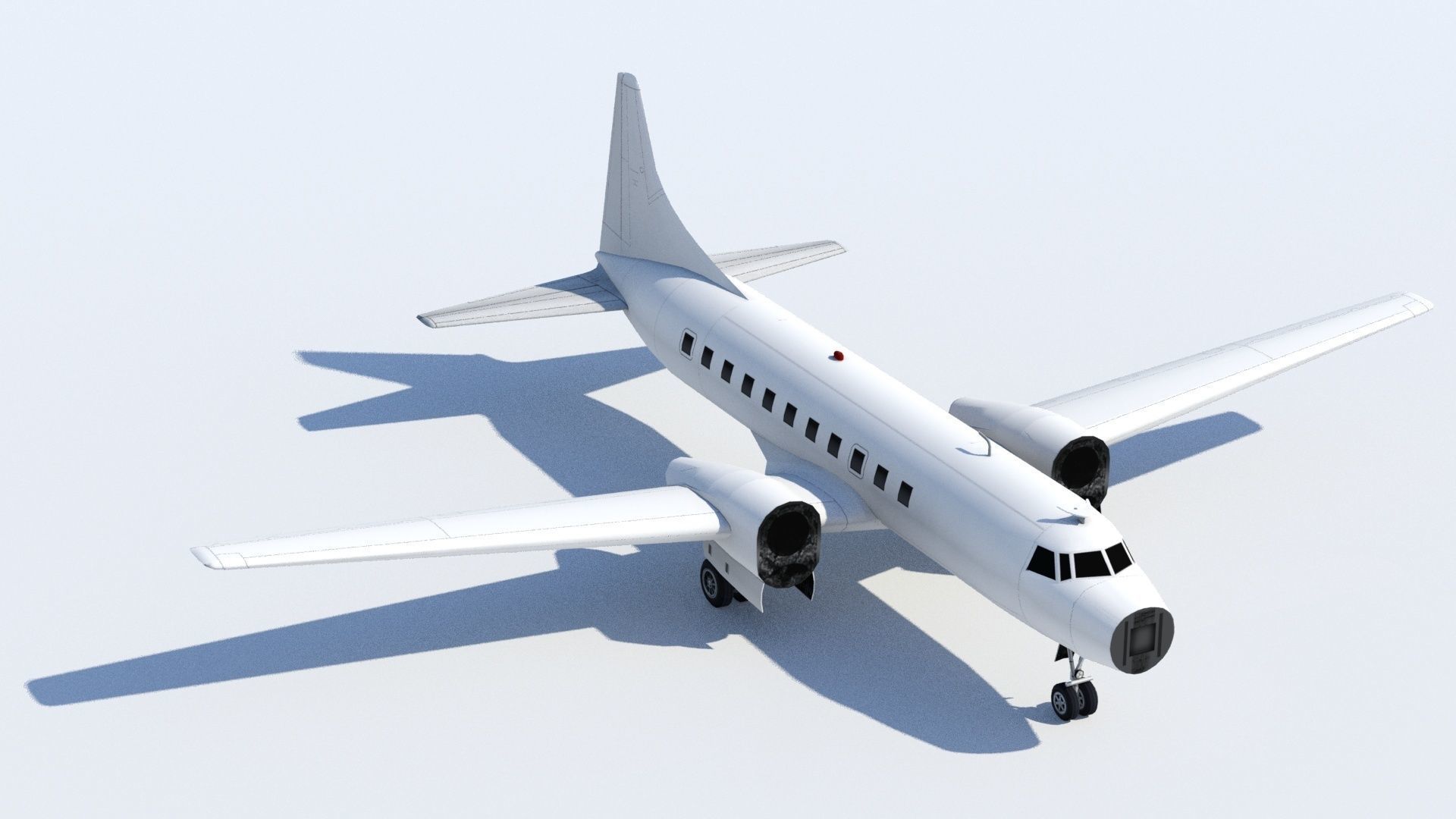 Convair 580 Propliner Low Poly Static Boneyard Model Low-poly 3D model_1
