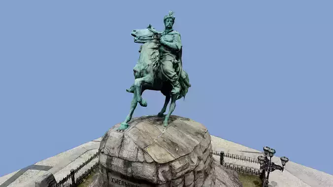 3D model Bohdan Khmelnytsky Monument Kyiv Ukraine usdz gltf obj