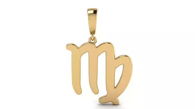 Zodiac Astrological Symbol Virgo 15 mm Pendant