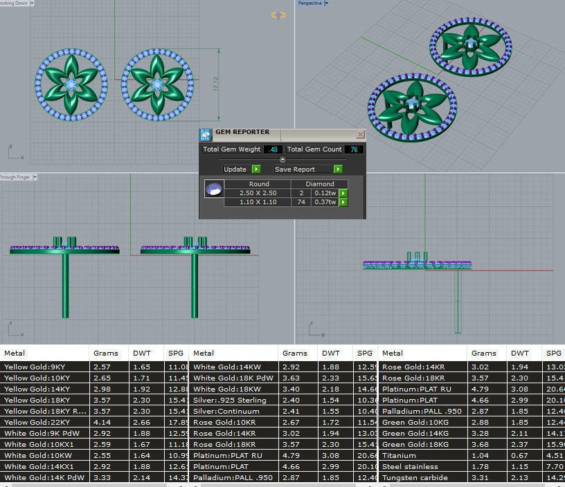 Flower Set includes Earing and Pendant 3D Print Model 3D print model_1