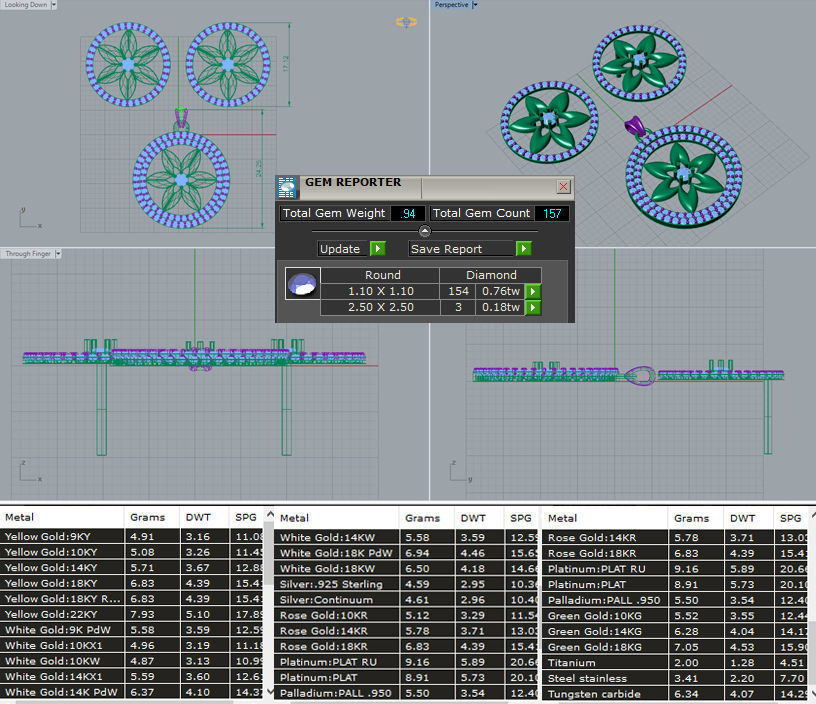 Flower Set includes Earing and Pendant 3D Print Model 3D print model_3