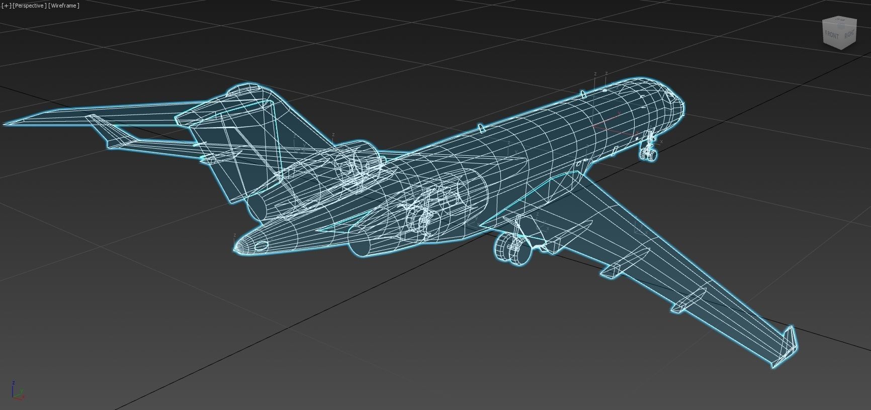 GLOBAL 6000 Static Business jet Low Poly GA Blank Low-poly 3D model_4