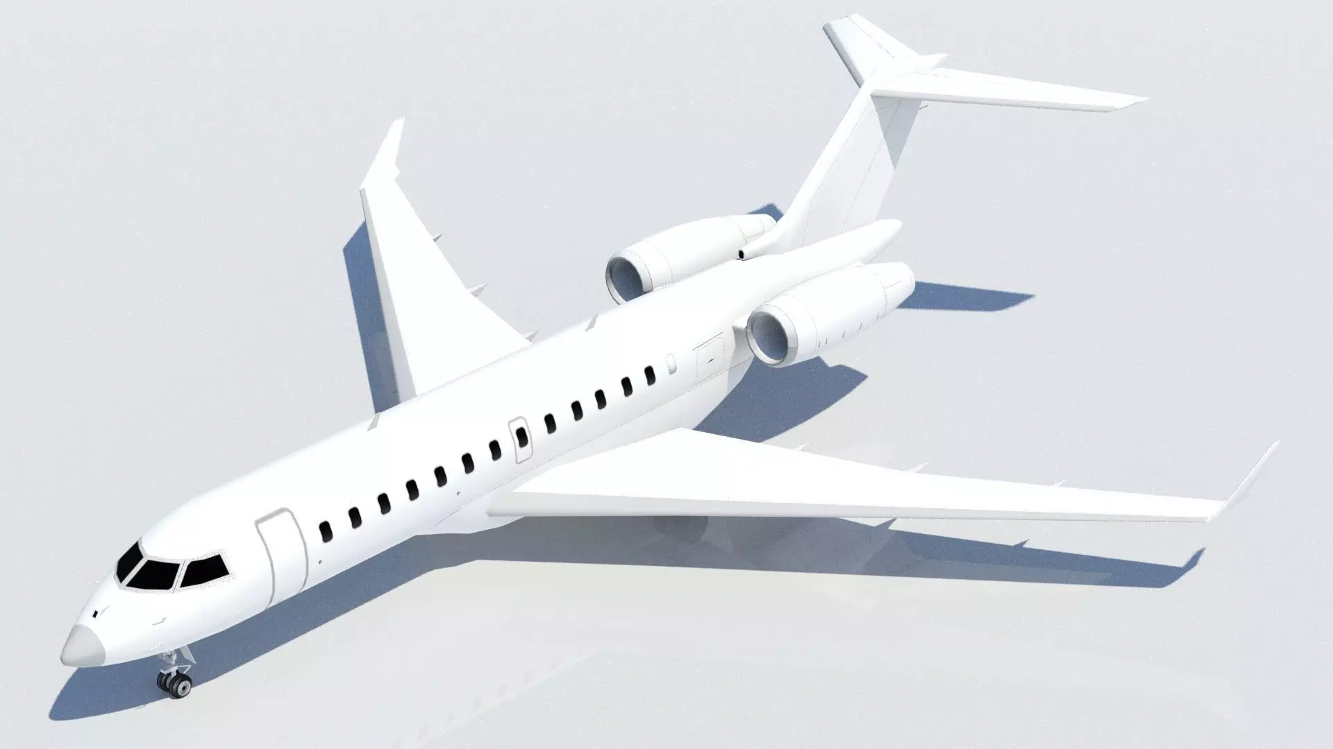 GLOBAL 6000 Static Business jet Low Poly GA Blank Low-poly 3D model_0