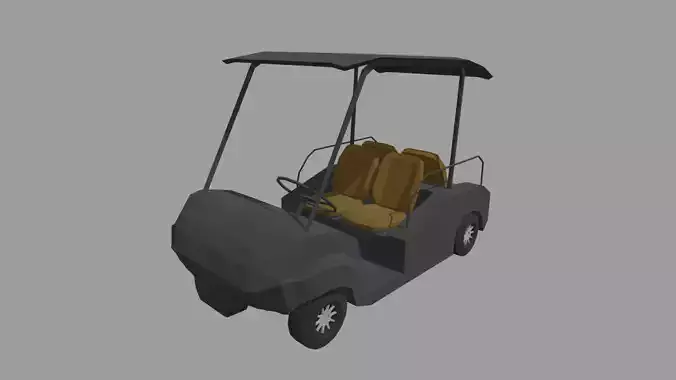 Low Poly Golfing Cart 01