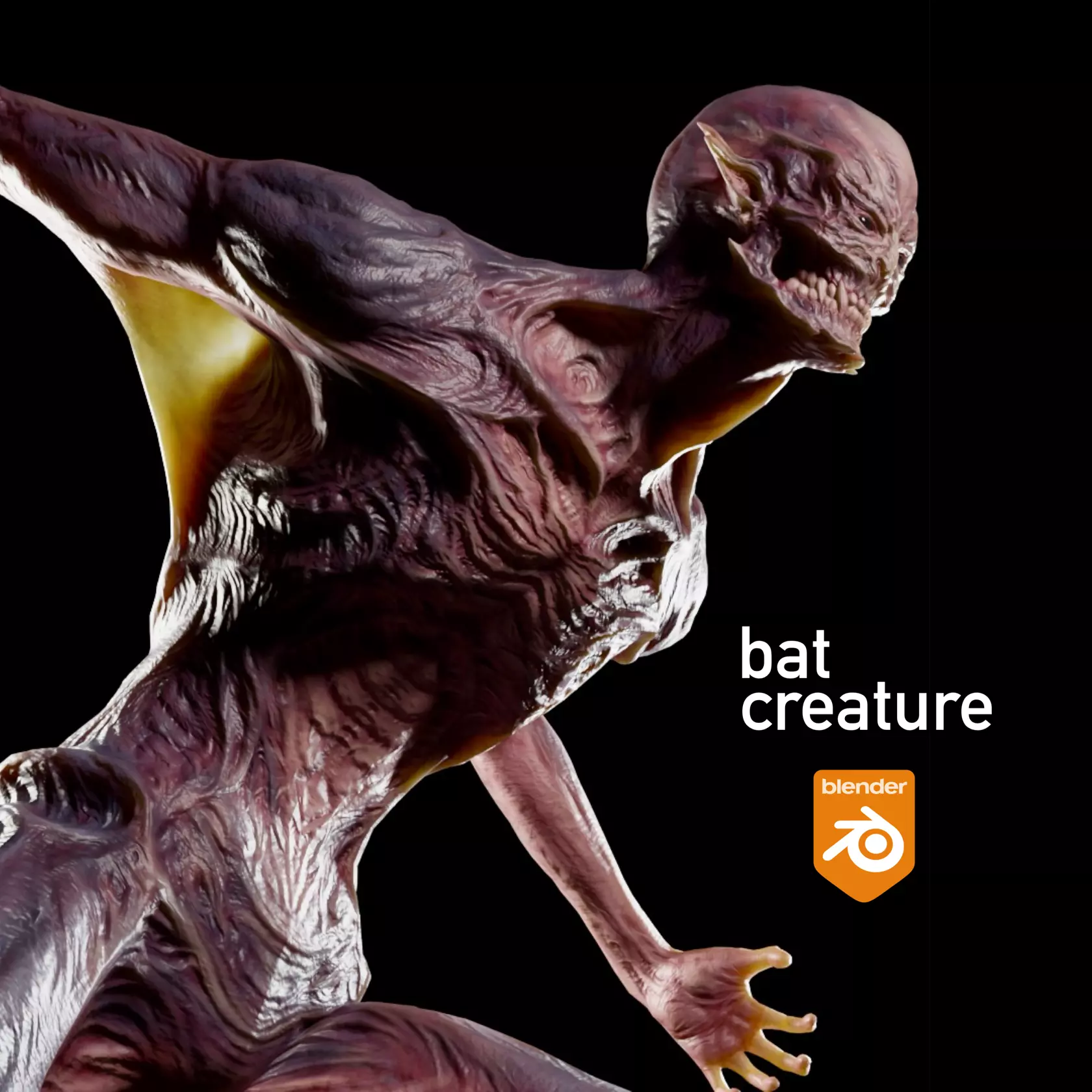 Bat original creature 3D model Low-poly 3D model_0