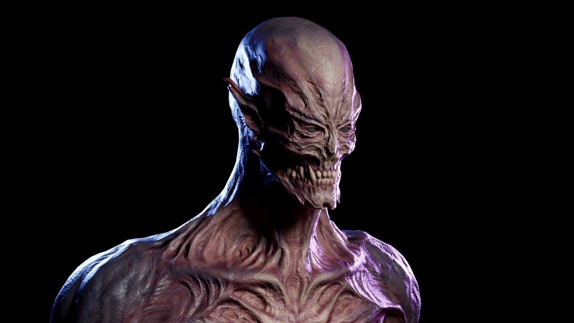 Bat original creature 3D model Low-poly 3D model_6