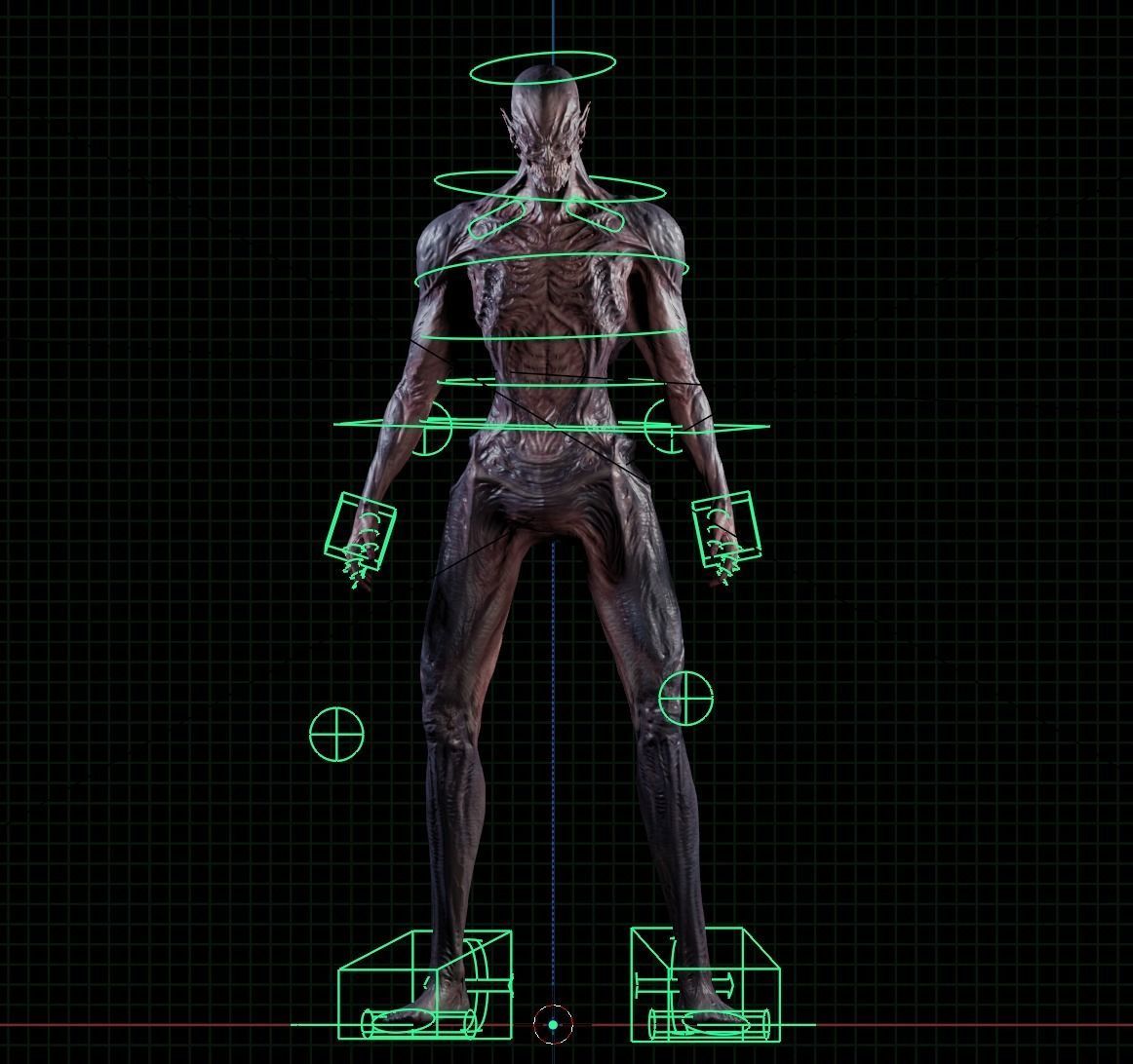 Bat original creature 3D model Low-poly 3D model_3