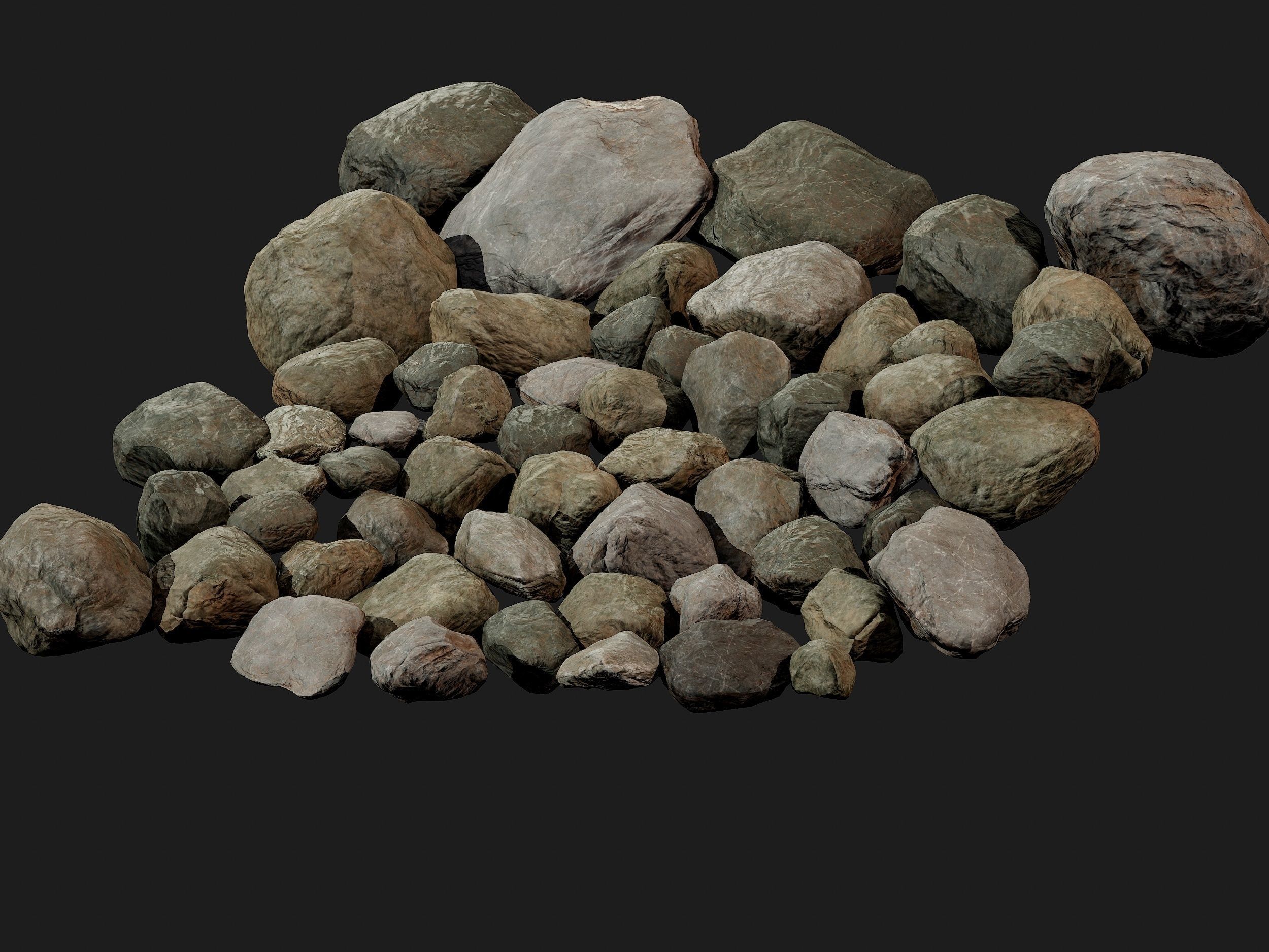 50 Low poly Rock Collection Vol 3 Low-poly 3D model_4