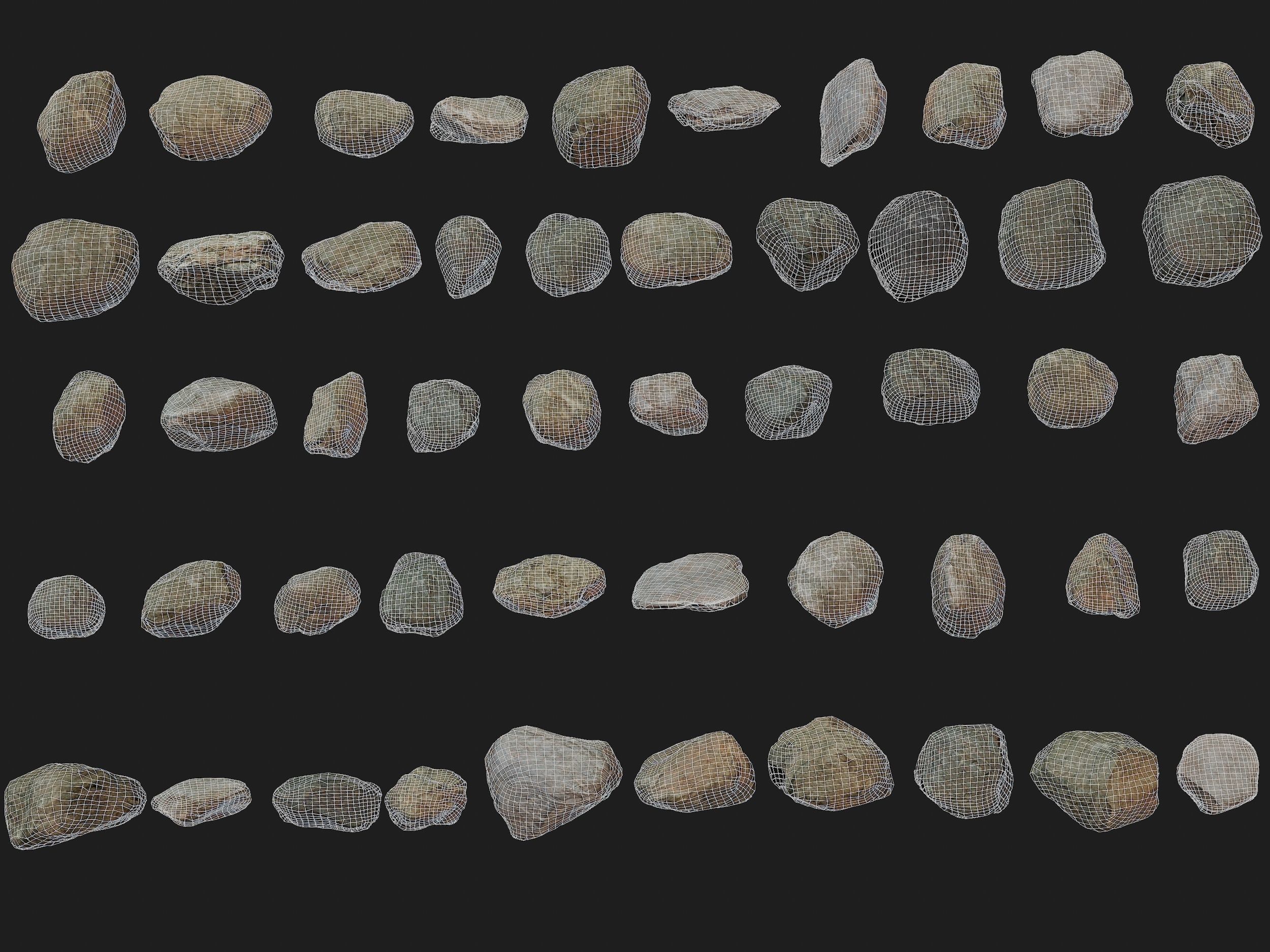 50 Low poly Rock Collection Vol 3 Low-poly 3D model_8