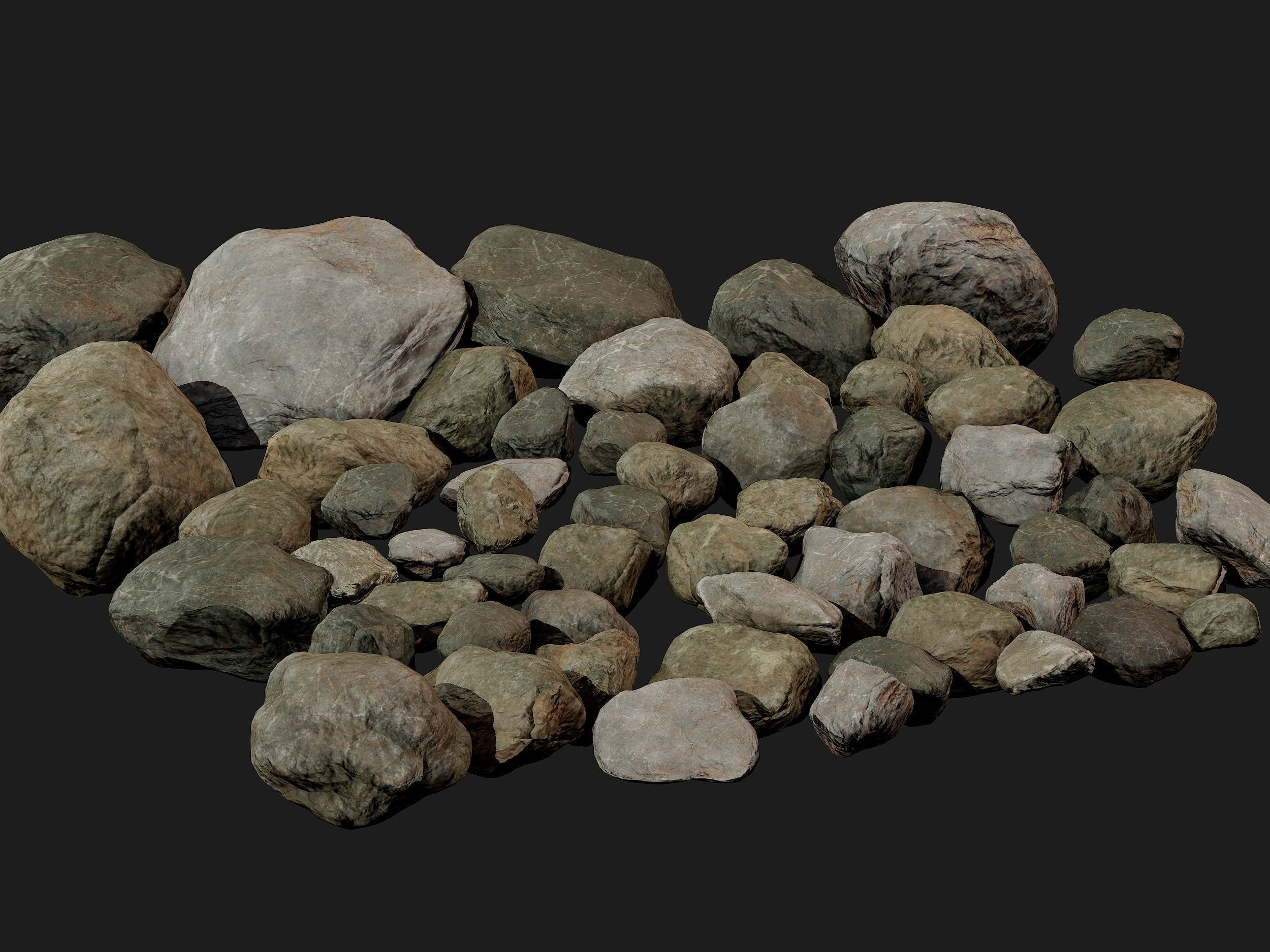 50 Low poly Rock Collection Vol 3 Low-poly 3D model_3