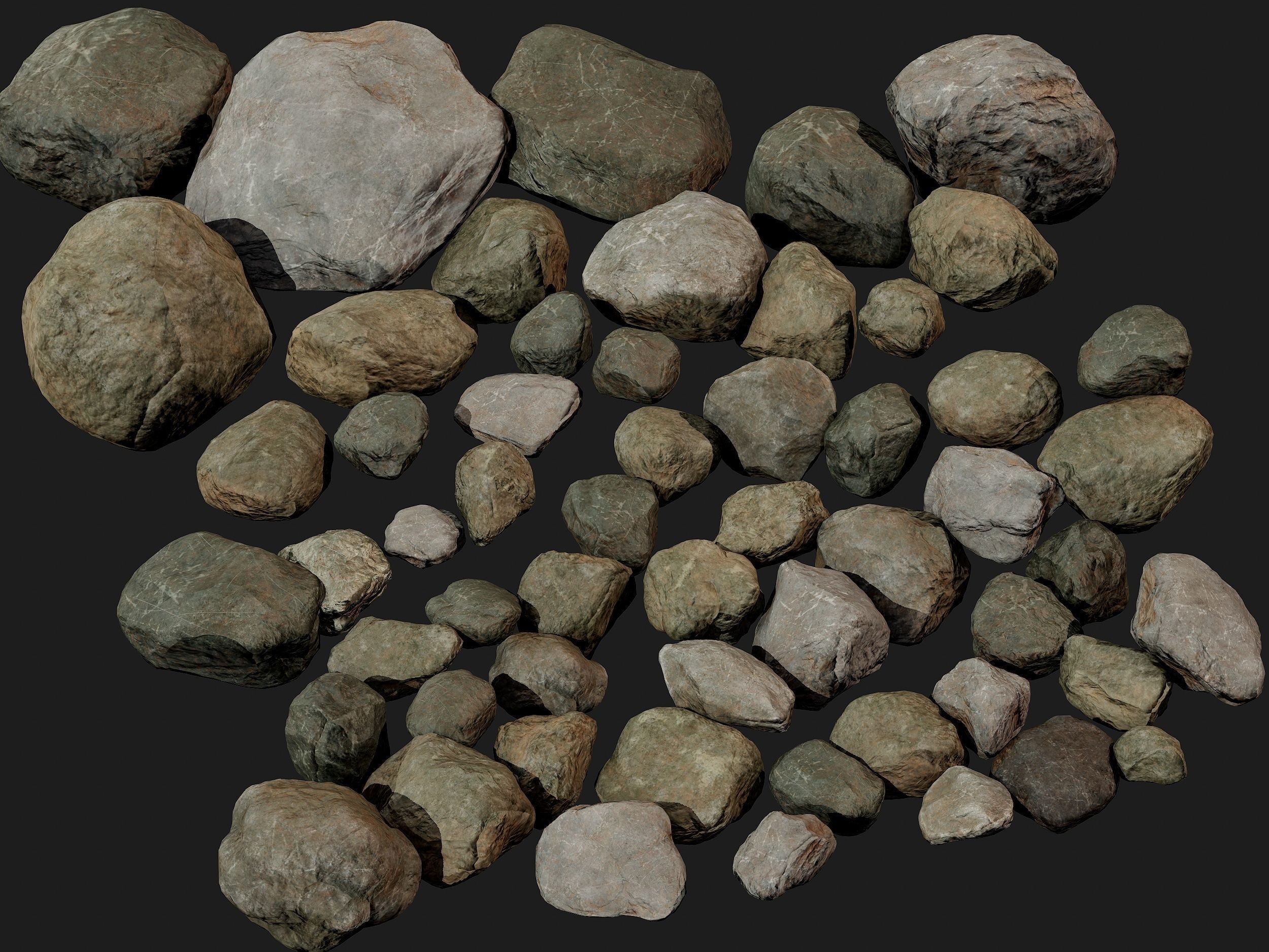 50 Low poly Rock Collection Vol 3 Low-poly 3D model_2