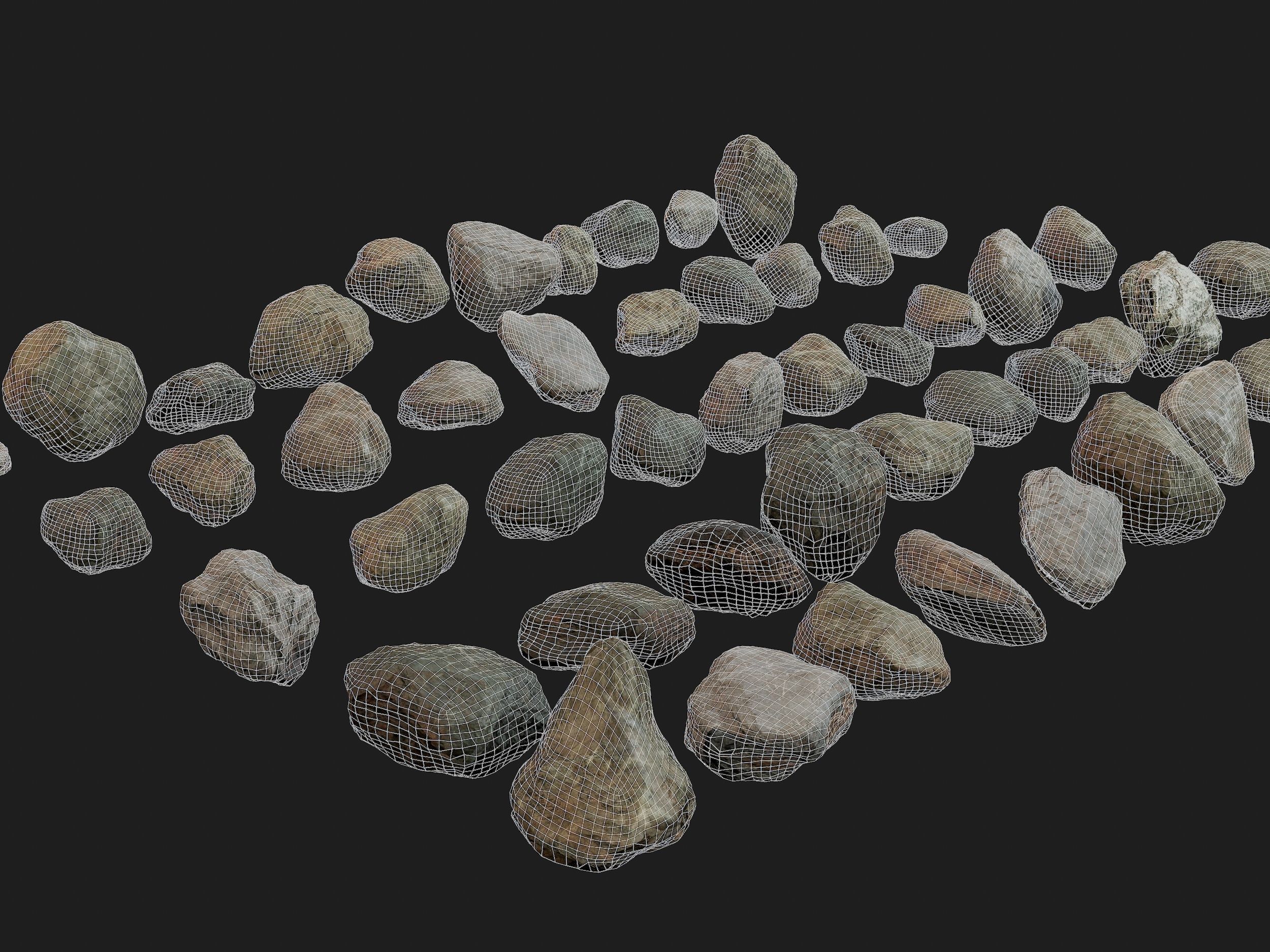 50 Low poly Rock Collection Vol 3 Low-poly 3D model_9