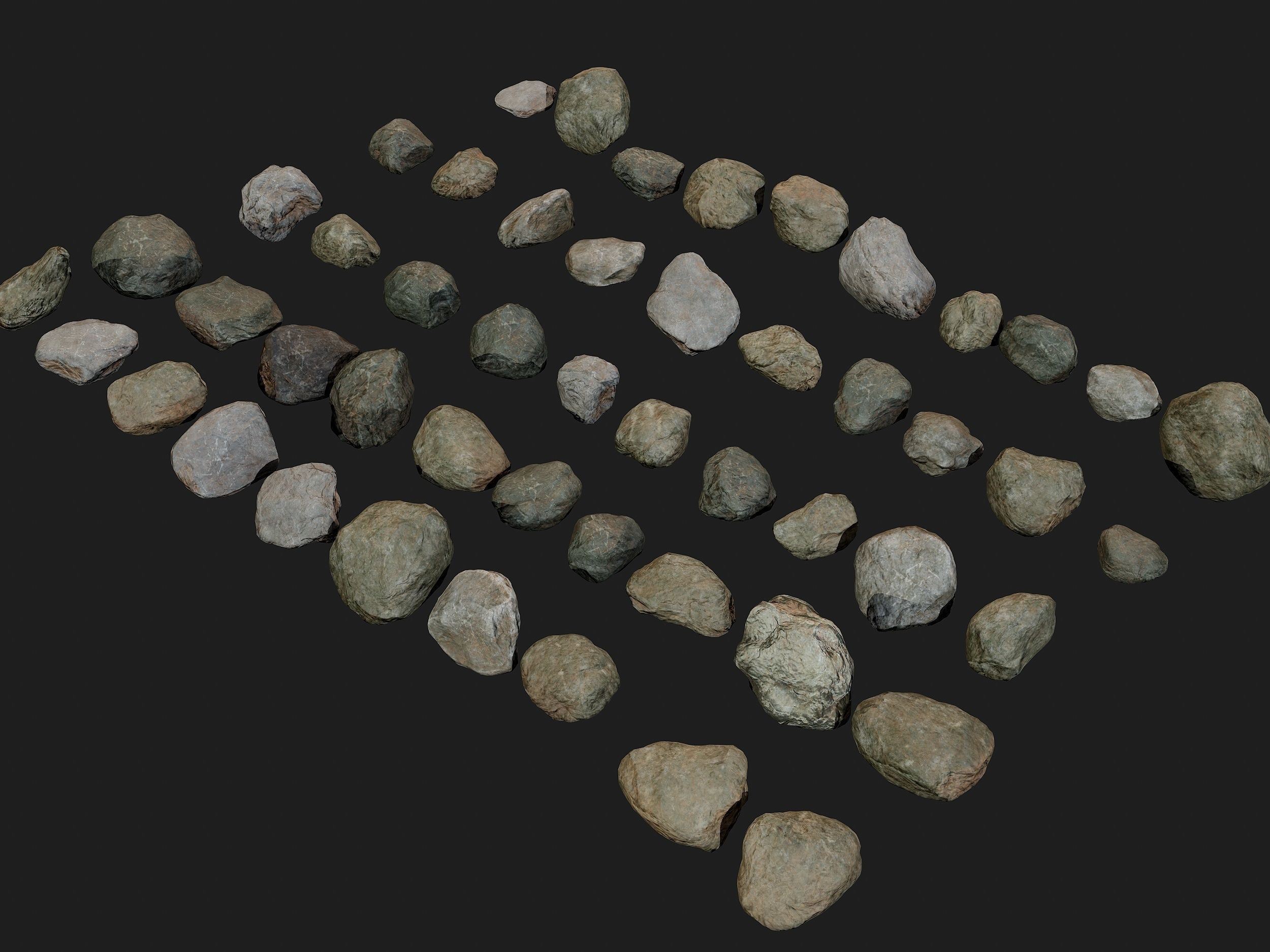 50 Low poly Rock Collection Vol 3 Low-poly 3D model_6
