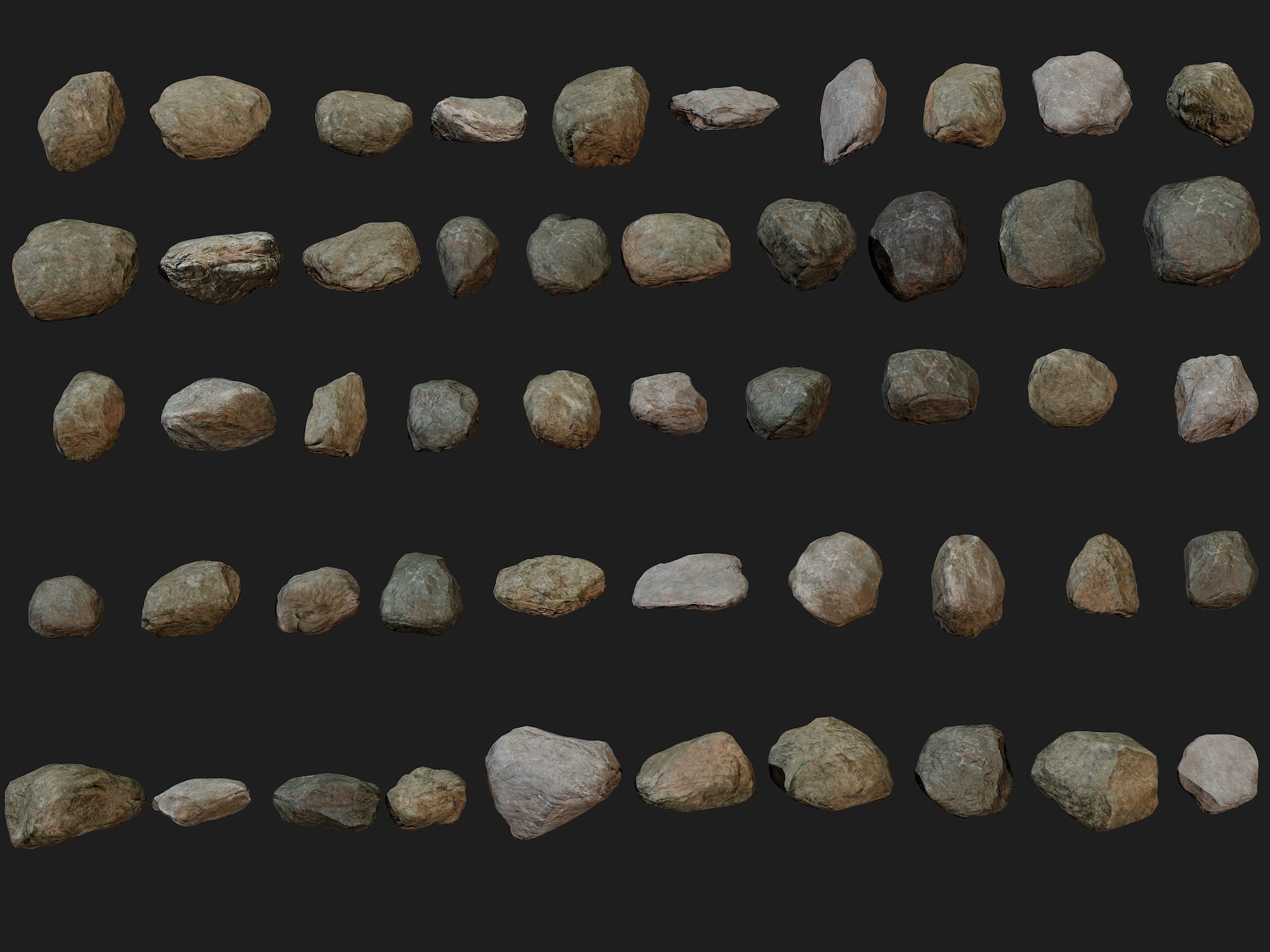 50 Low poly Rock Collection Vol 3 Low-poly 3D model_5