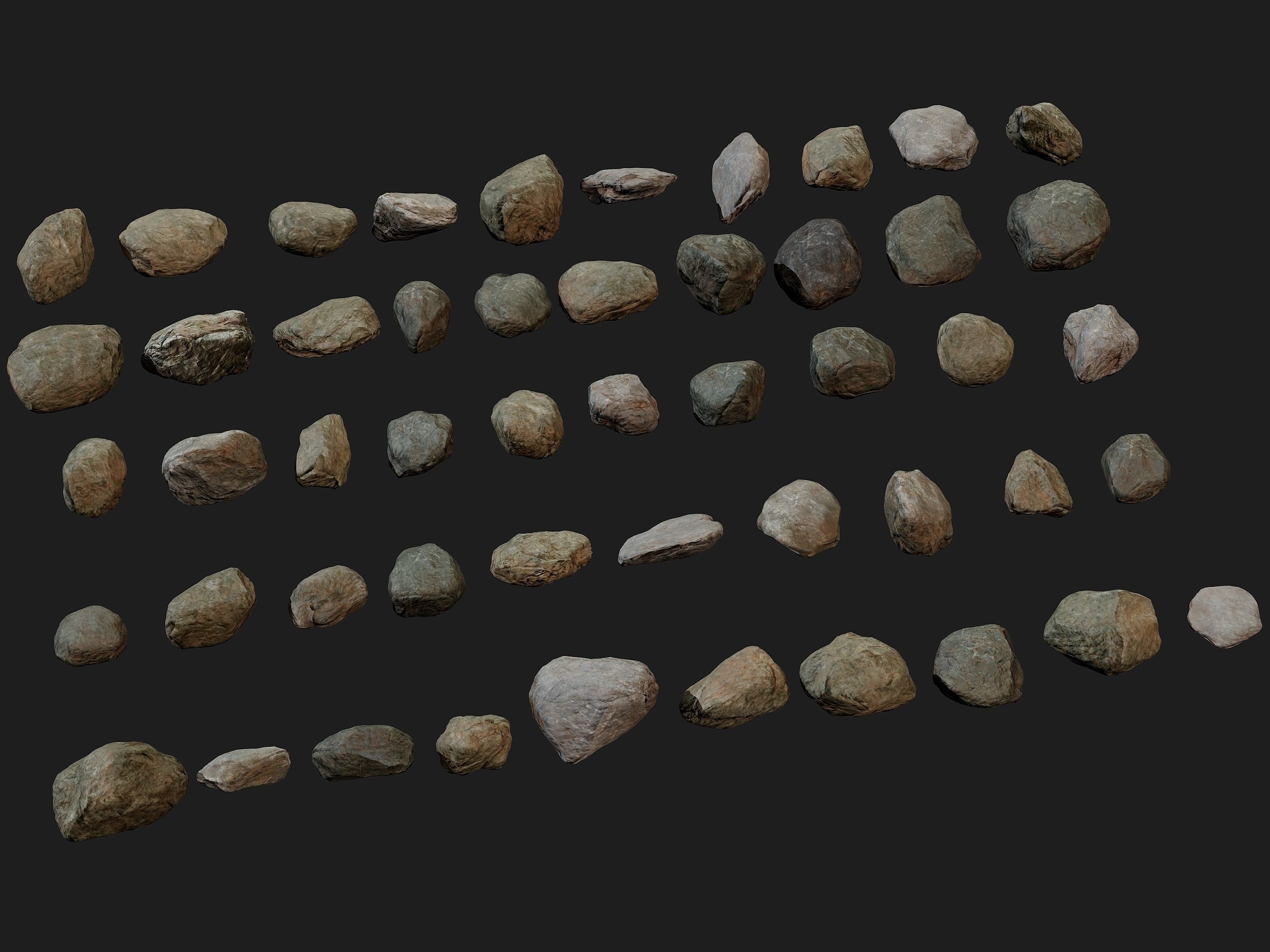 50 Low poly Rock Collection Vol 3 Low-poly 3D model_7