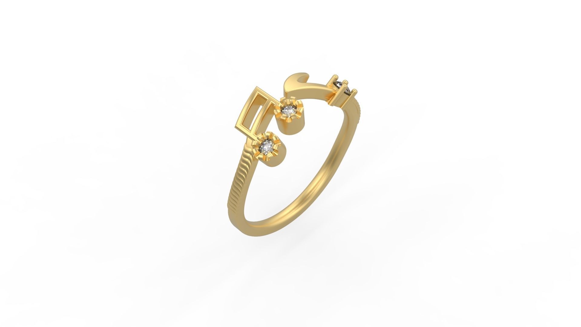 Minimalist Ring 585 3D print model_1